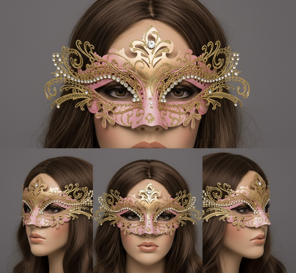 Women Masquerade Mask Party Eye Metal Masks For Mardi Gras , Halloween