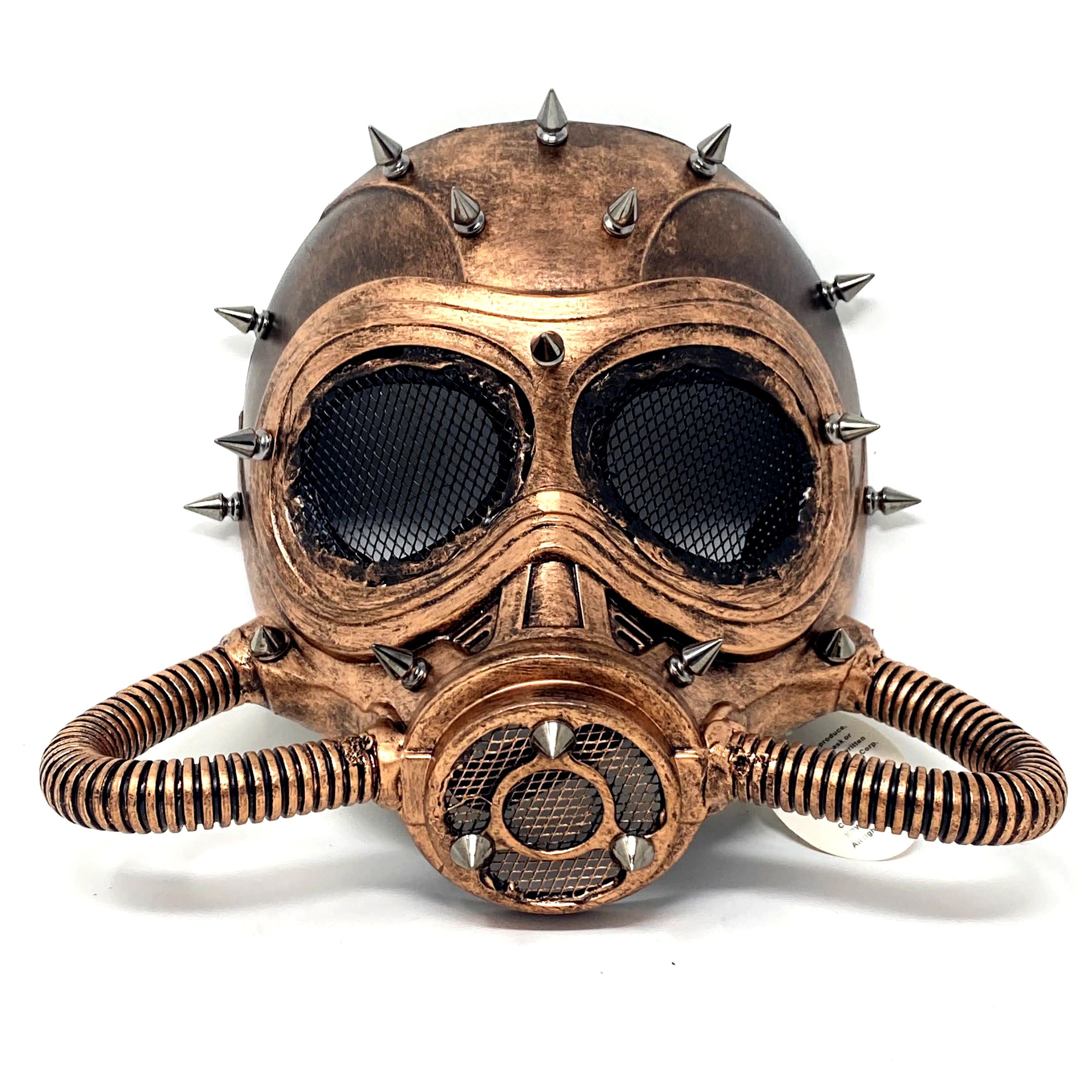 Bronze gas masquerade mask with spikes for halloween