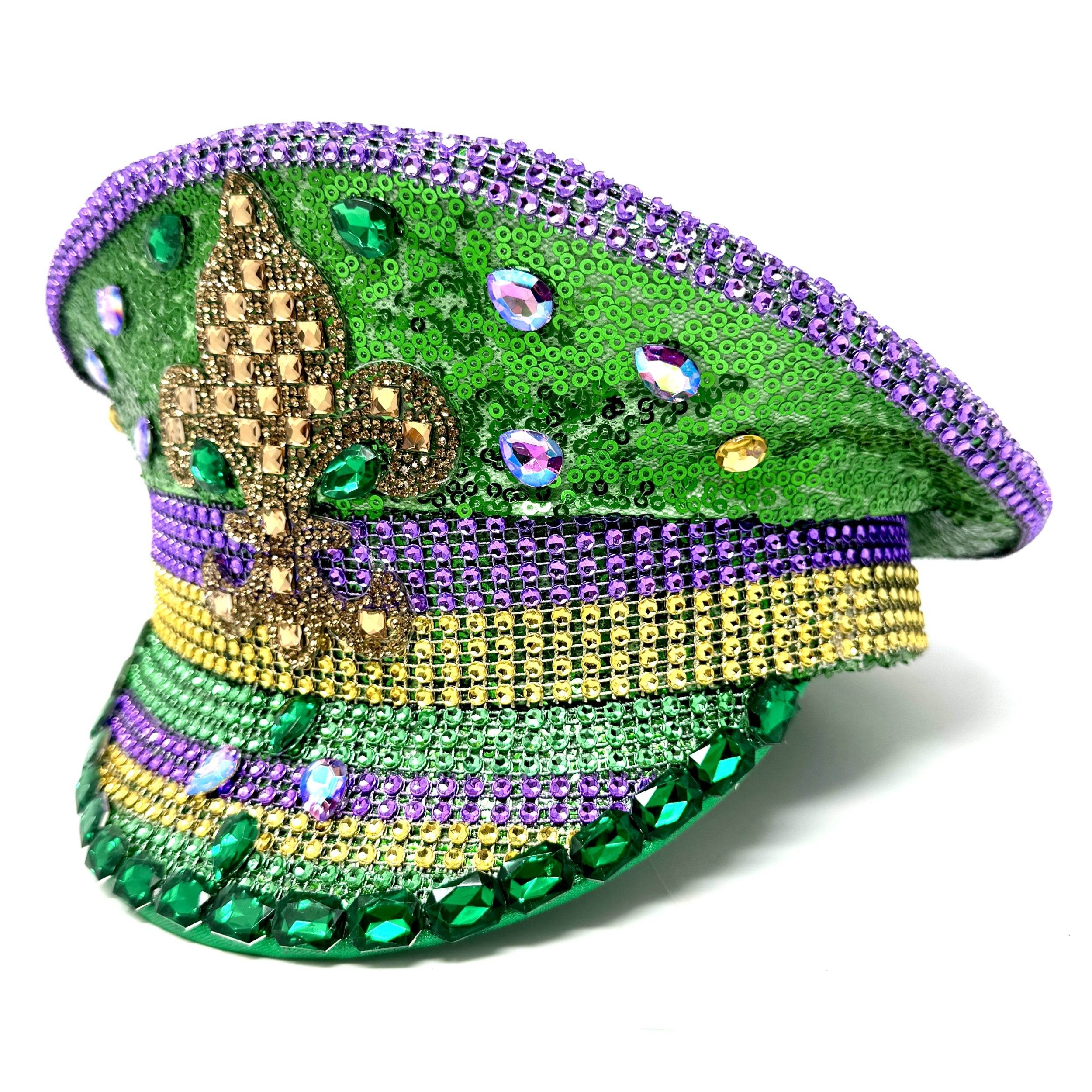 RAVE Captain Style Luxury Women Rhinestone Sequin Top Hat With Goggle For Christmas Costume Cosplay