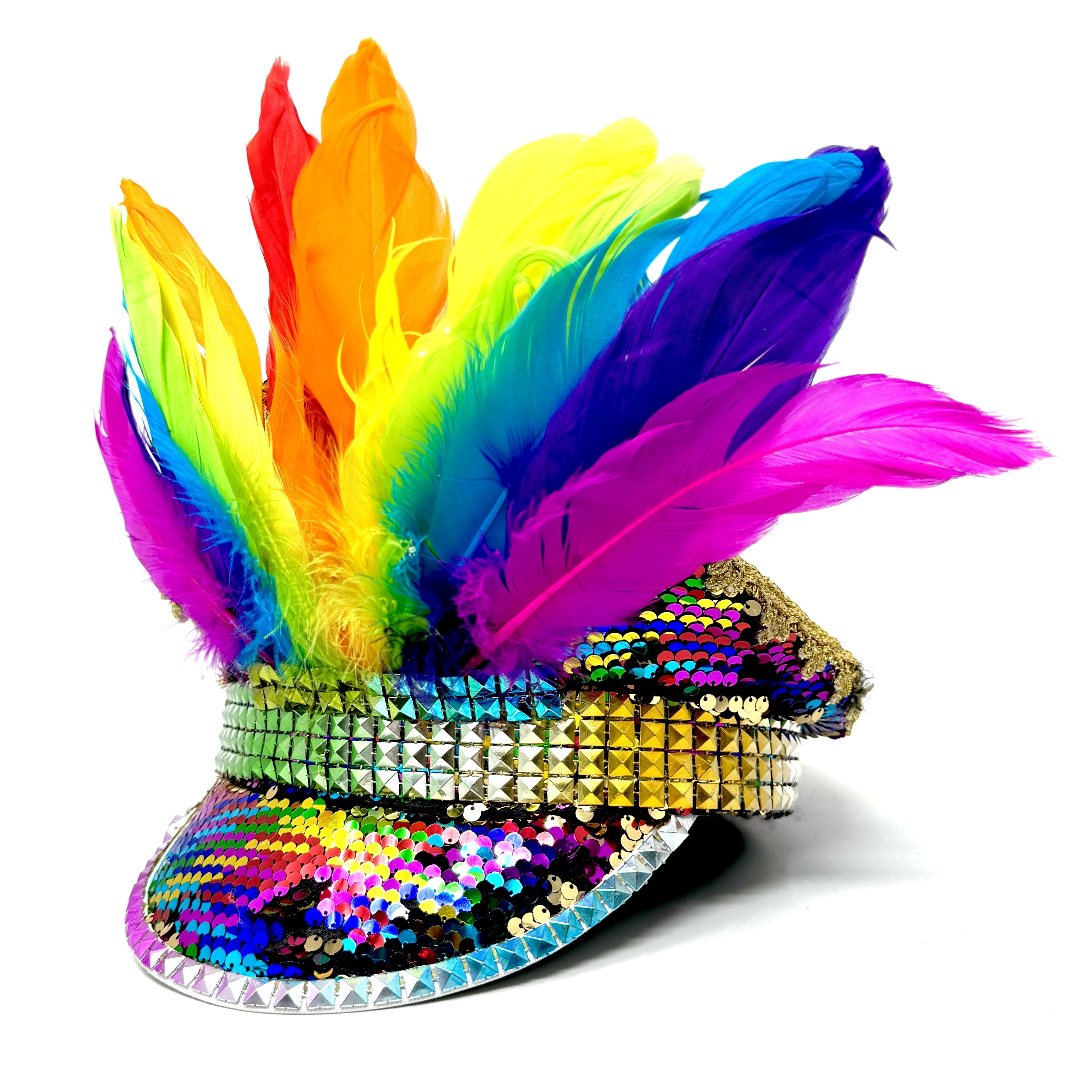 RAVE Captain Style Luxury Women Rhinestone Sequin Top Hat With Goggle For Christmas Costume Cosplay