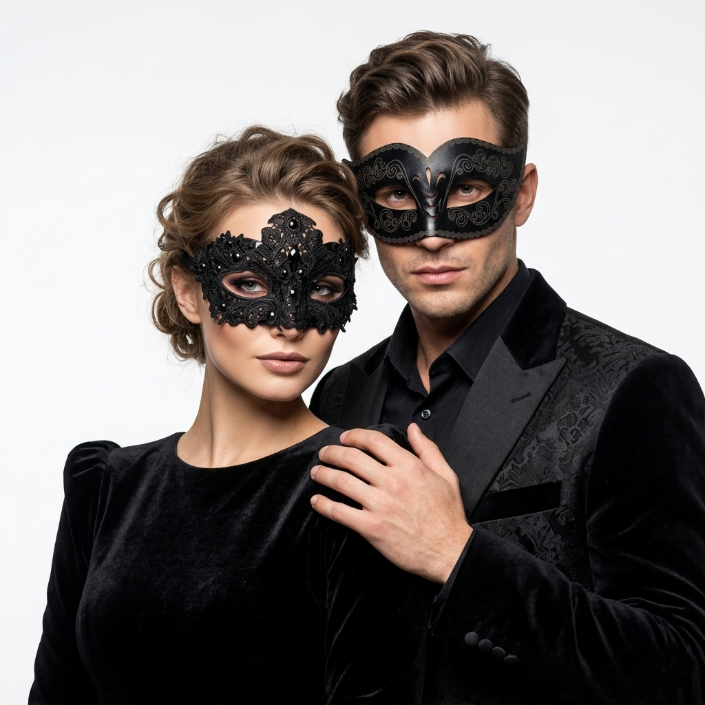 black couple masks
