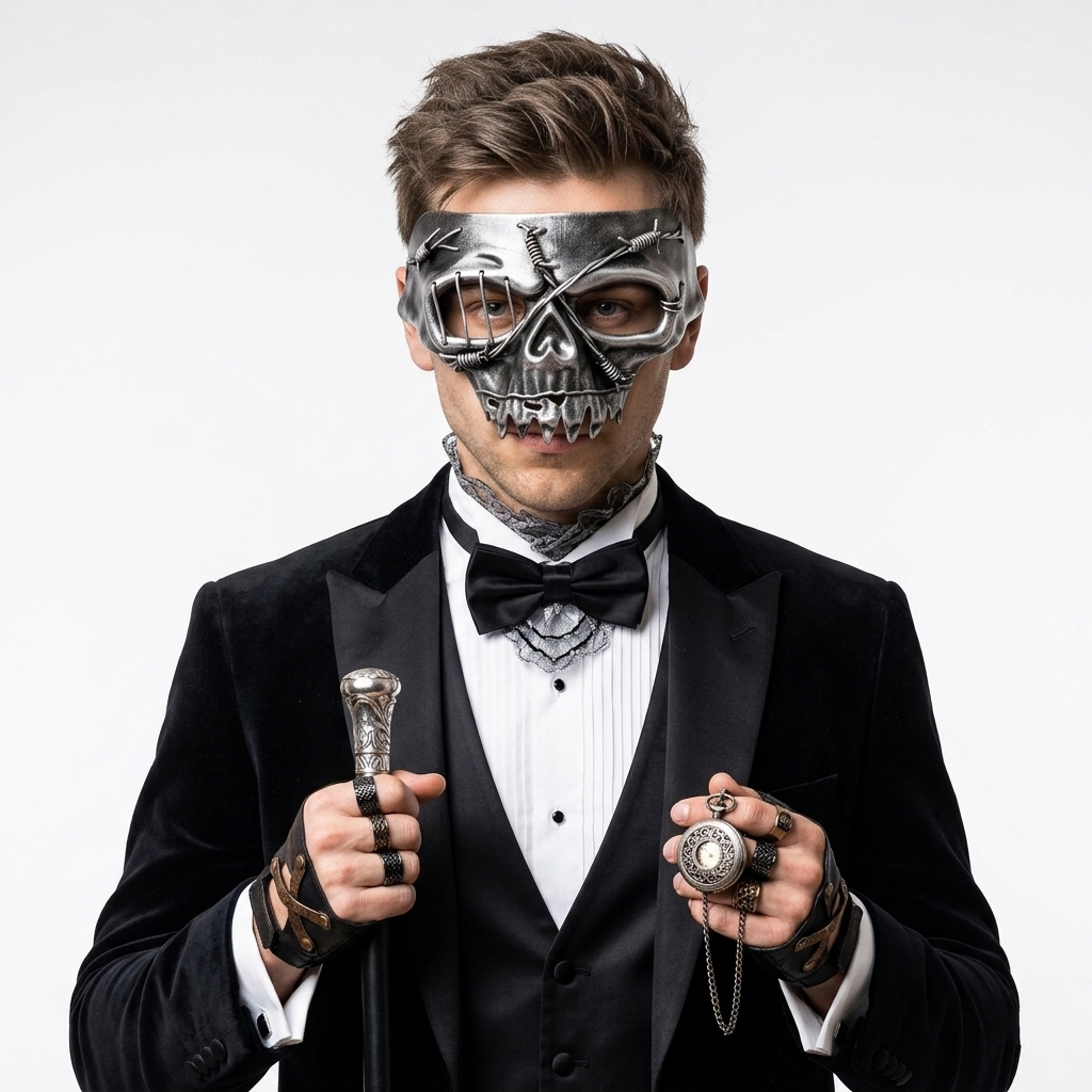 silver skull masks