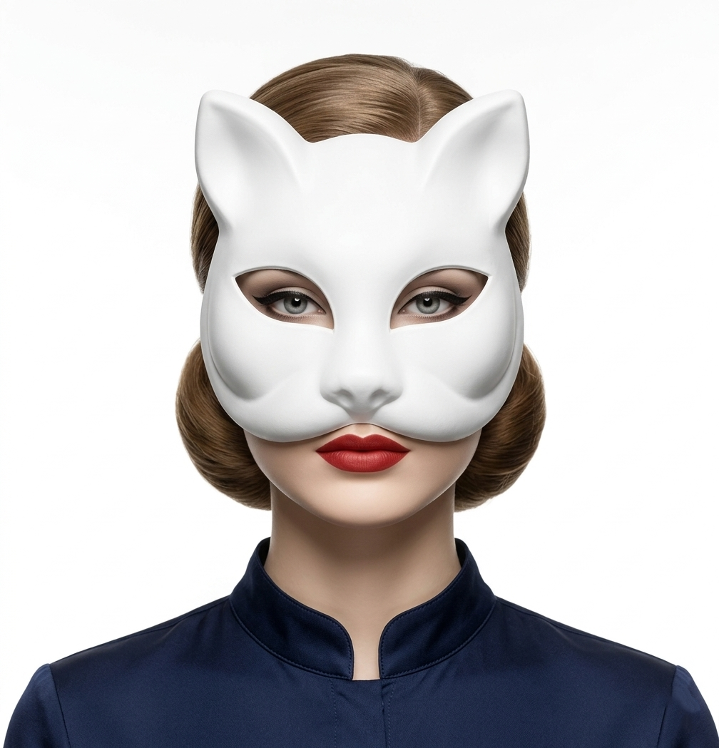 white Cat Women Masquerade mask