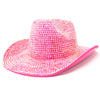 Fully Rhinestone Cowboy Hat, Diamond Cowgirl Hat Pink