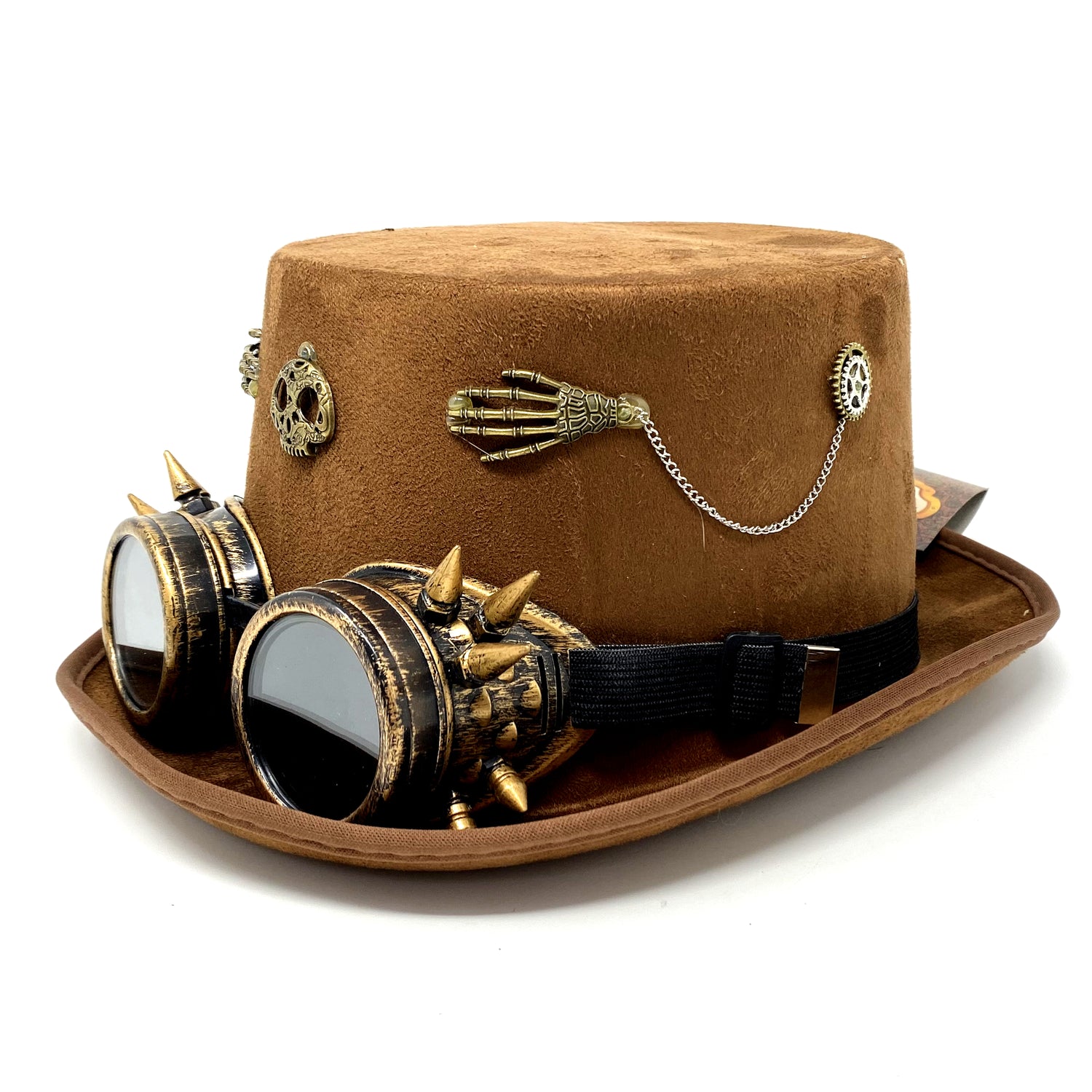 Steampunk Women Top Hat Metallic Mad Hatter Scientist Time Traveler Halloween Costume Hats