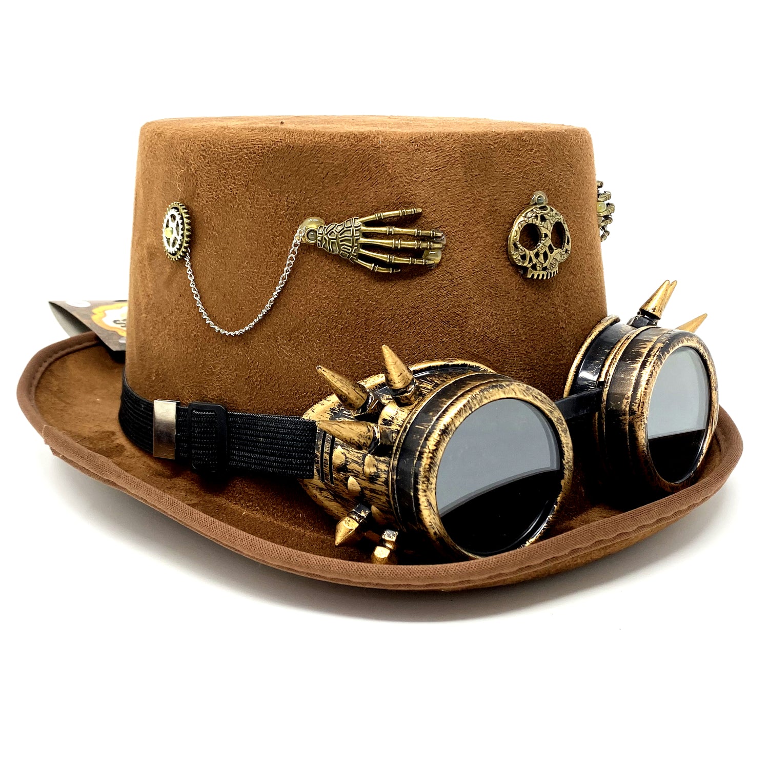 Steampunk Women Top Hat Metallic Mad Hatter Scientist Time Traveler Halloween Costume Hats