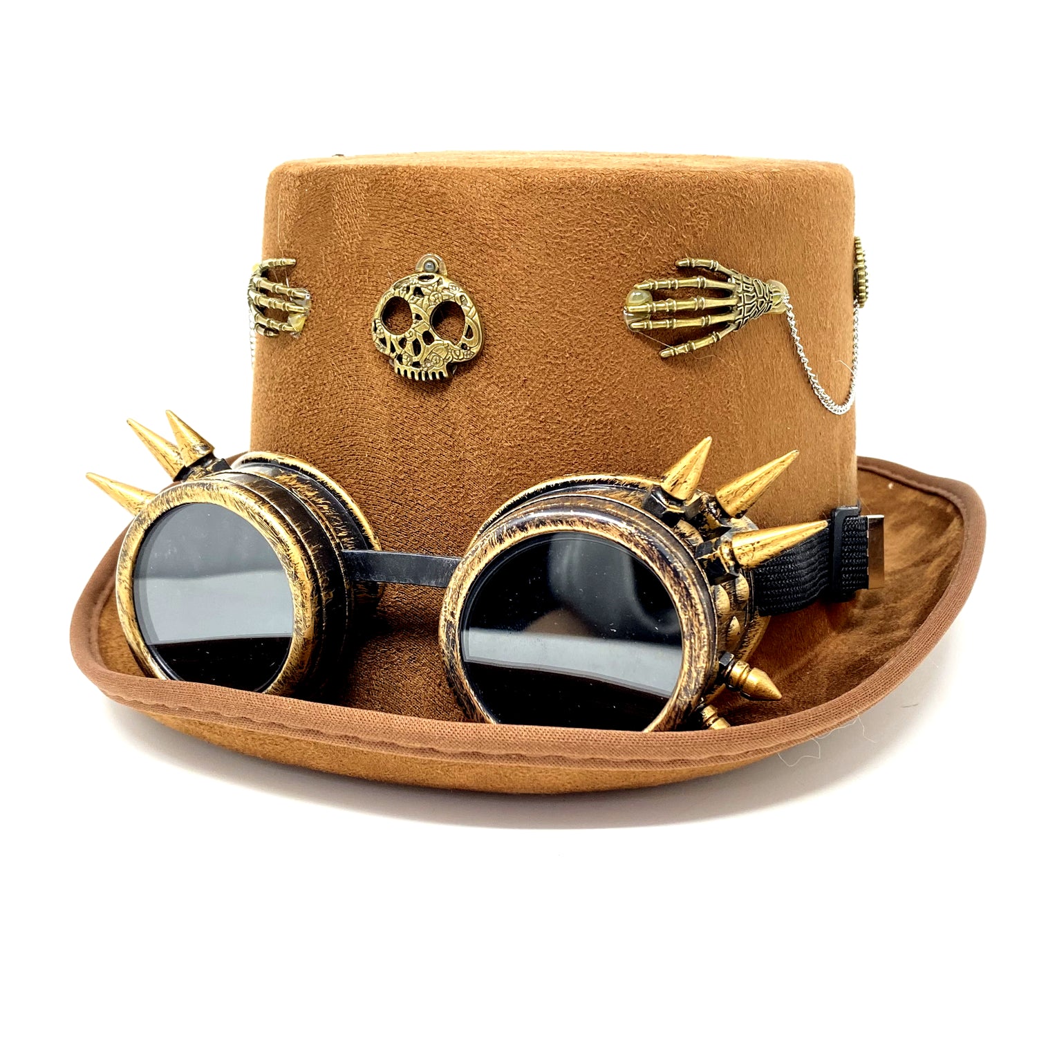 Steampunk Women Top Hat Metallic Mad Hatter Scientist Time Traveler Halloween Costume Hats