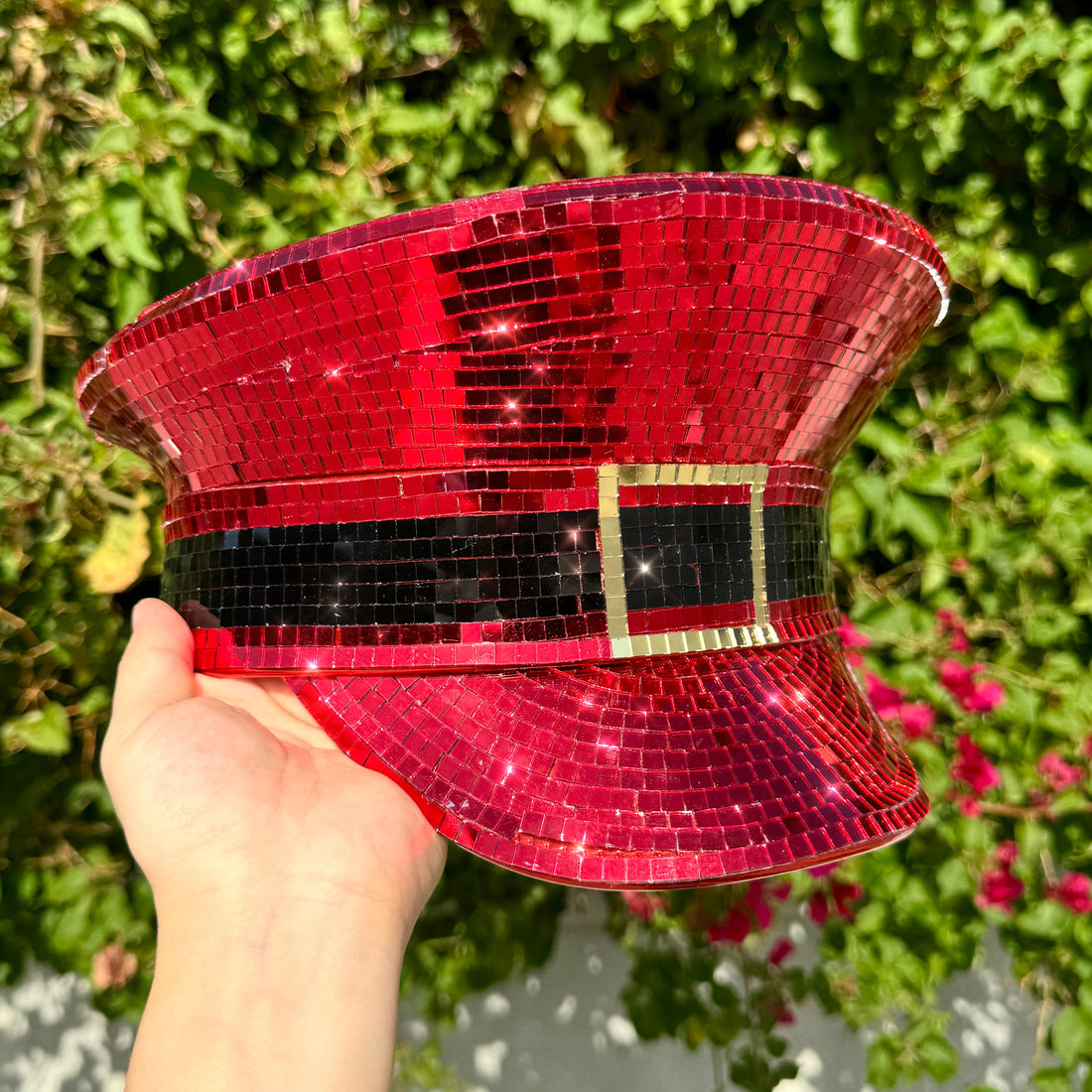 RAVE Captain Style Luxury Women Rhinestone Sequin Sparkly Concert Hat for Music Festivals