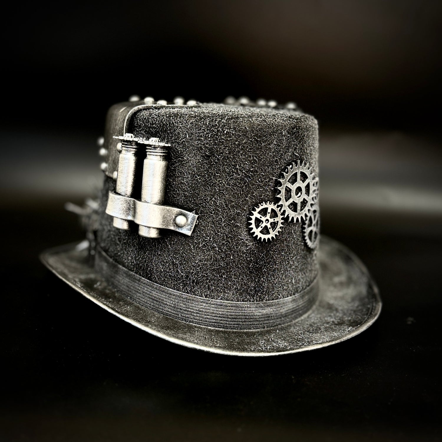 Steampunk Top Hat Metallic Mad Hatter Scientist Time Traveler Halloween Costume Cosplay