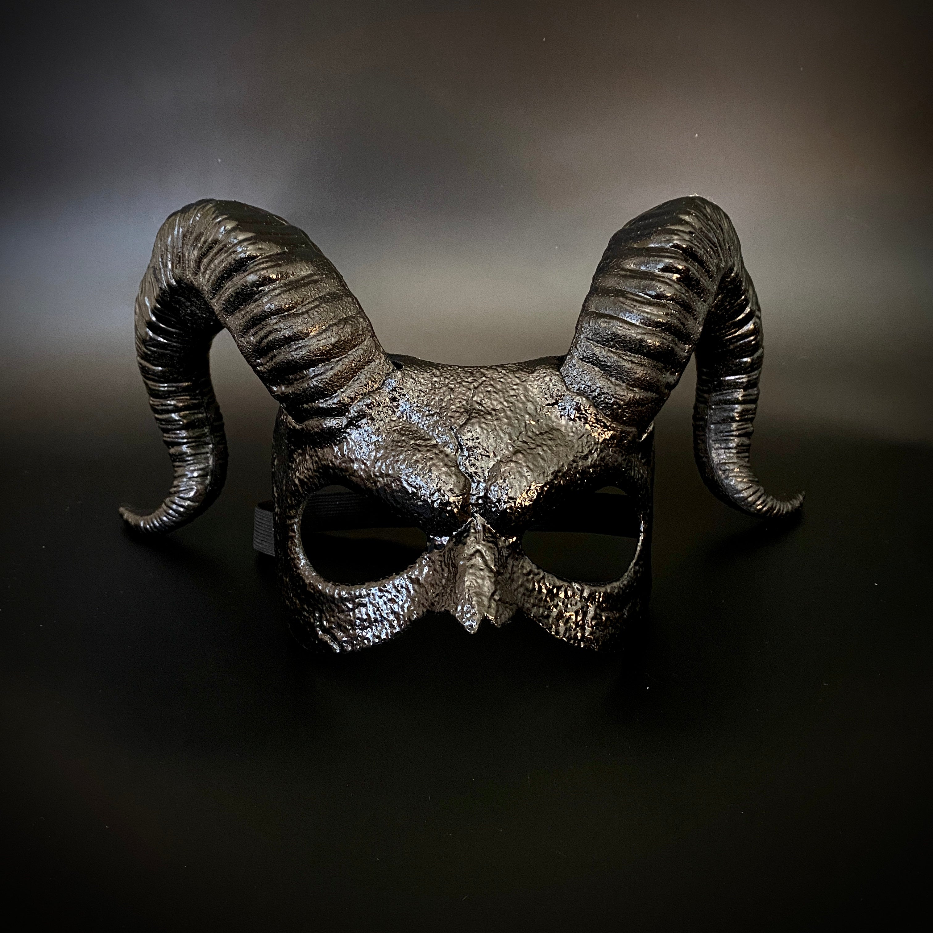 Krampus Ram Demon with Horns Devil Halloween Masks, Demonic Horned Metallic Finish Masquerade Party Mask