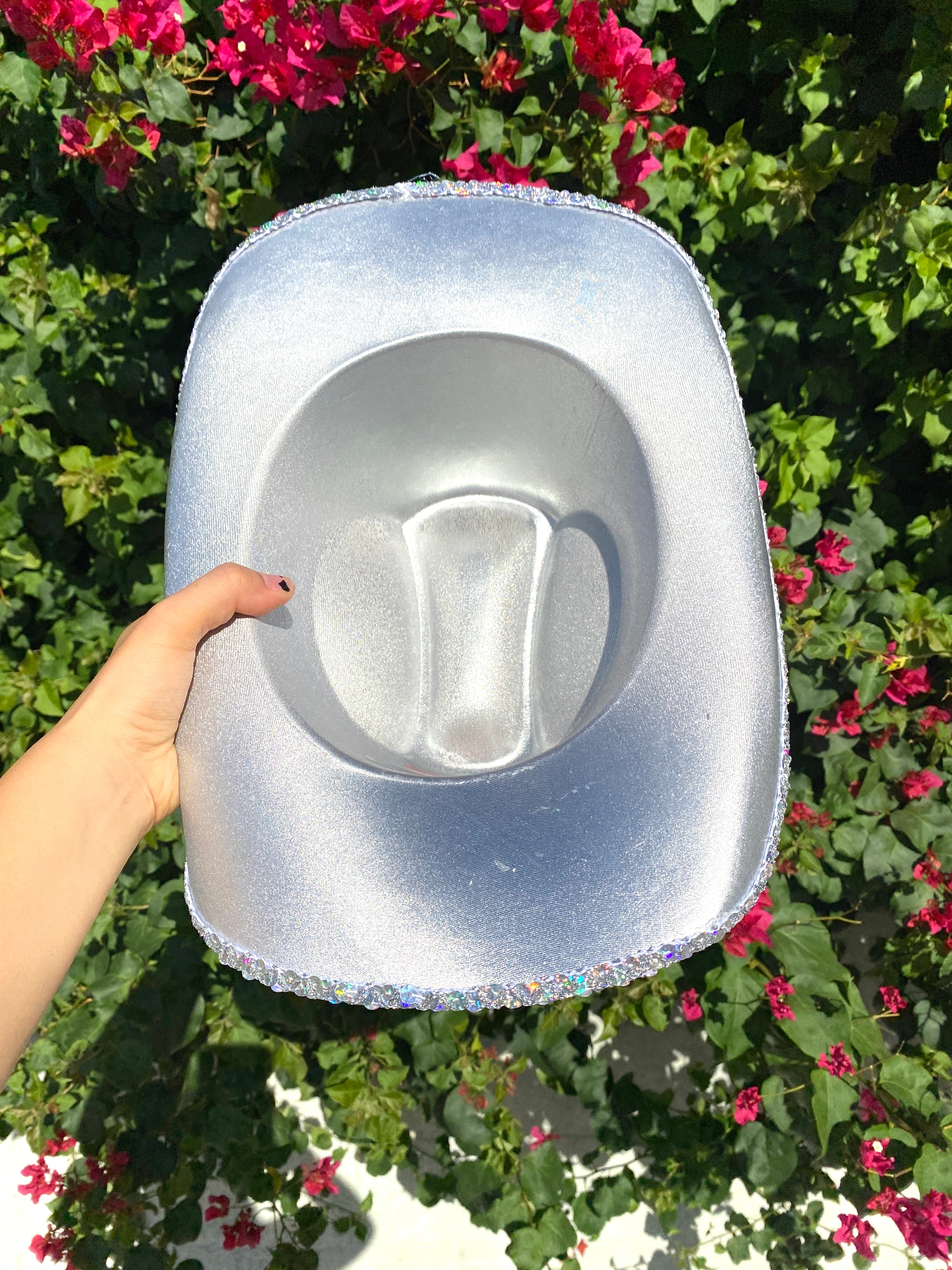 Disco Ball Cowboy Hat Mirror Embellished Sparkly Cowgirl Hat