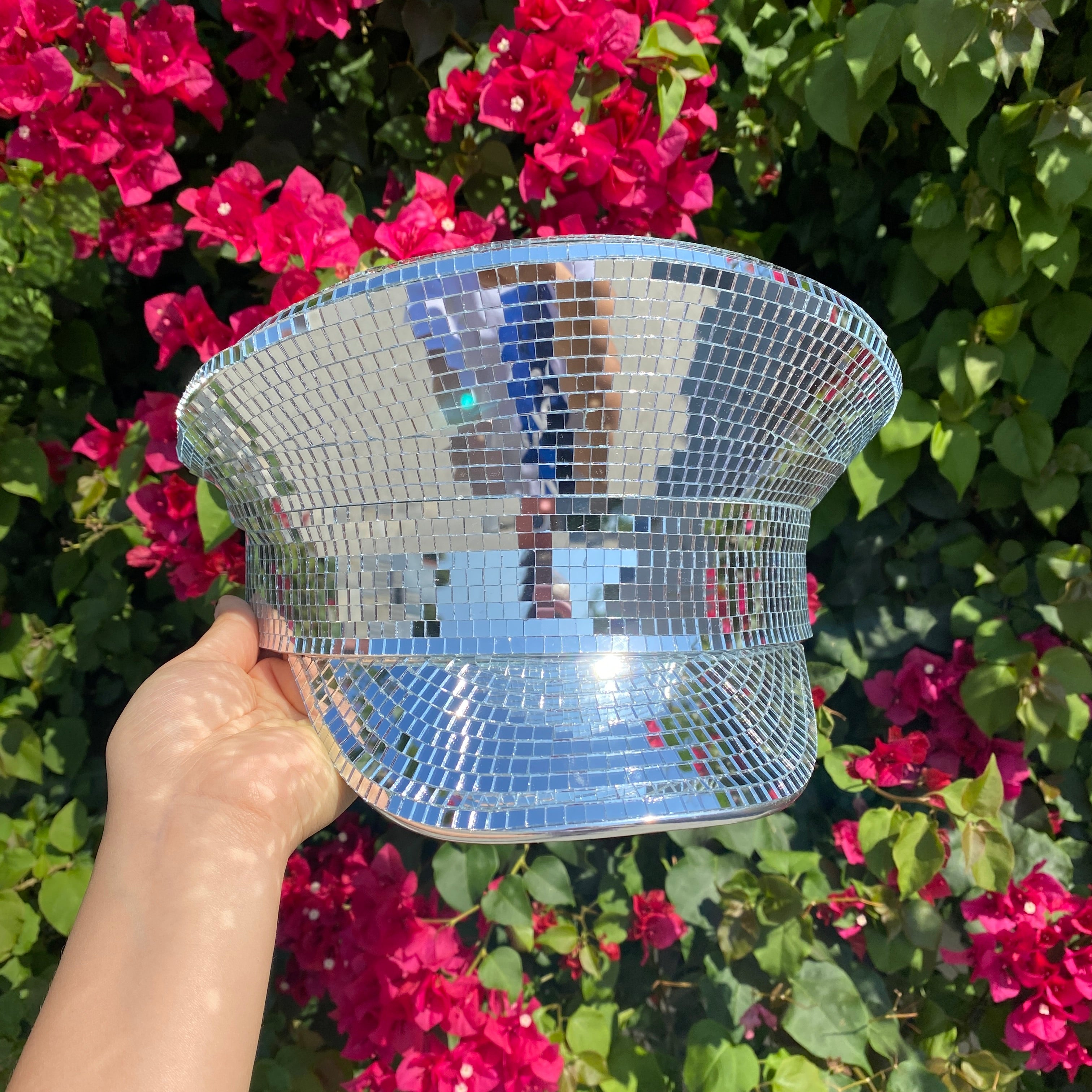 RAVE Captain Style Luxury Women Rhinestone Sequin Sparkly Concert Hat for Music Festivals