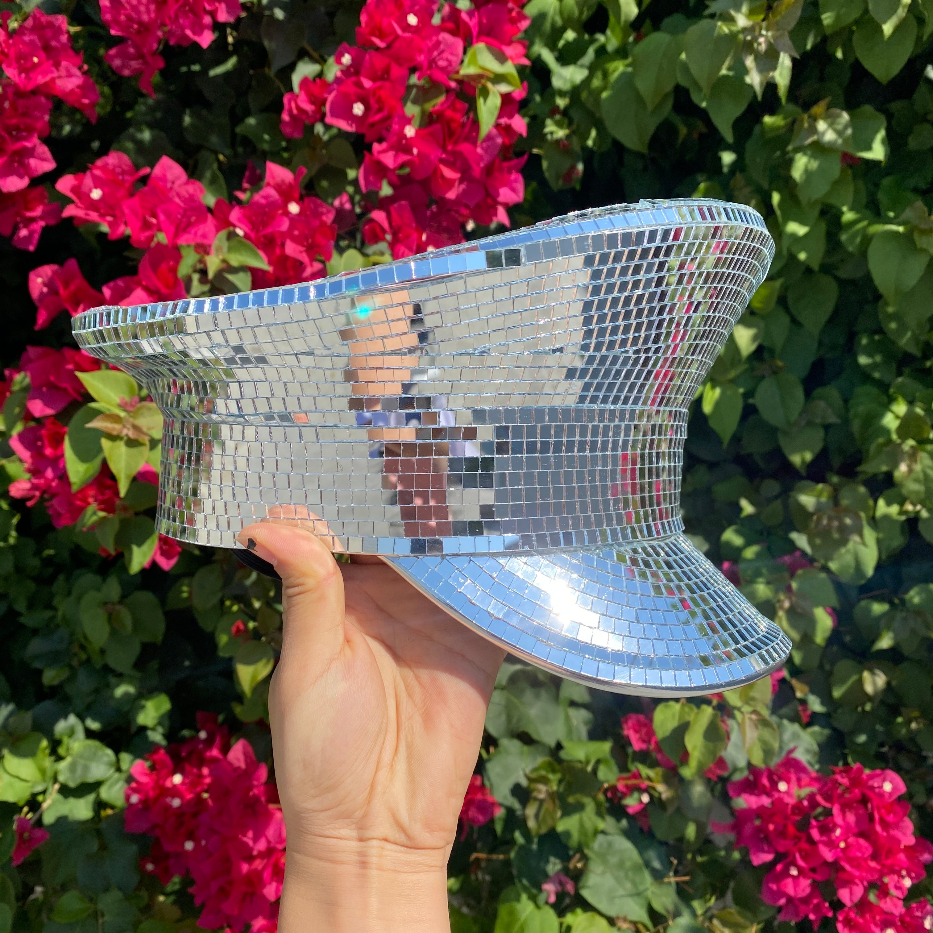RAVE Captain Style Luxury Women Rhinestone Sequin Sparkly Concert Hat for Music Festivals