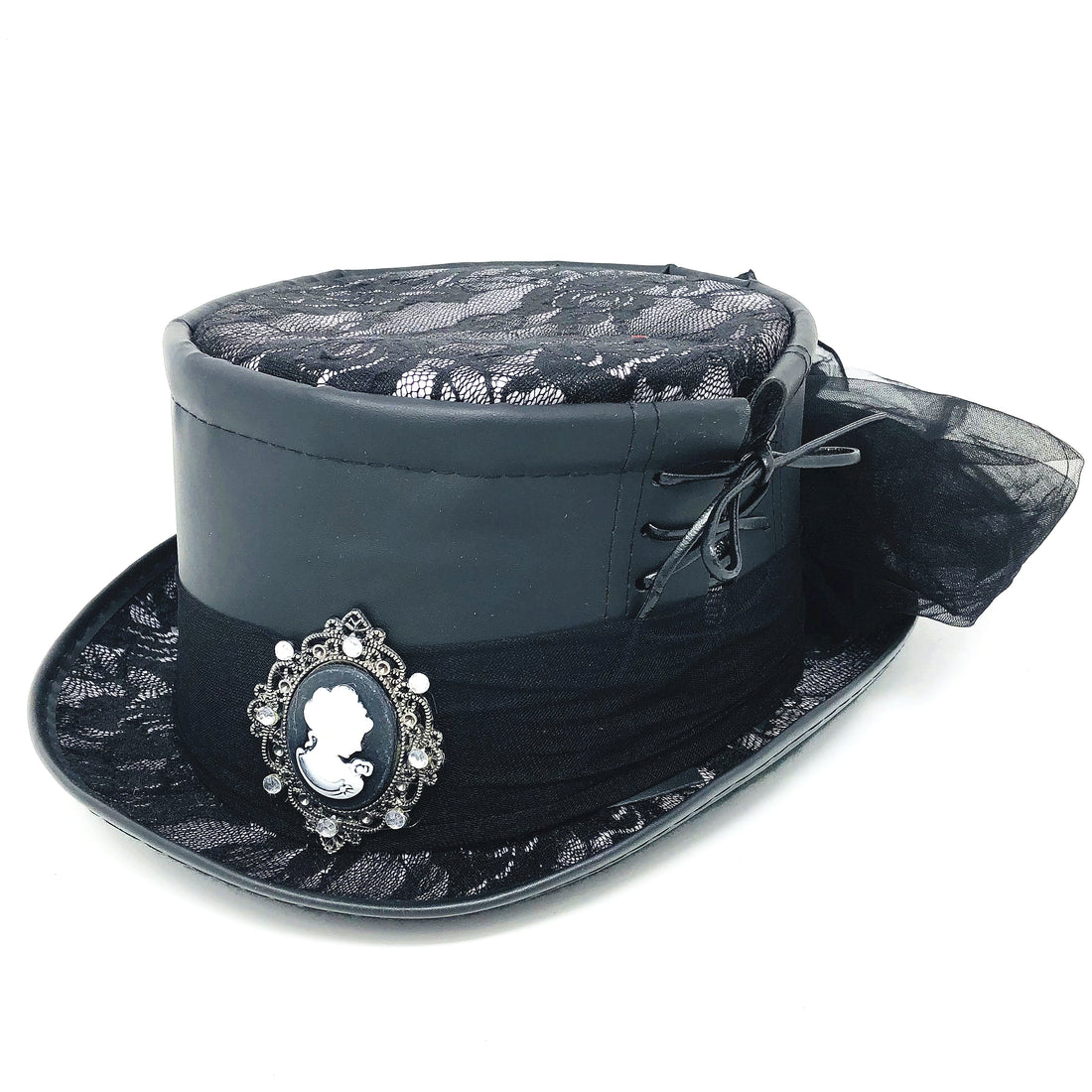 Steampunk Women Top Hat Metallic Mad Hatter Scientist Time Traveler Halloween Costume Hats