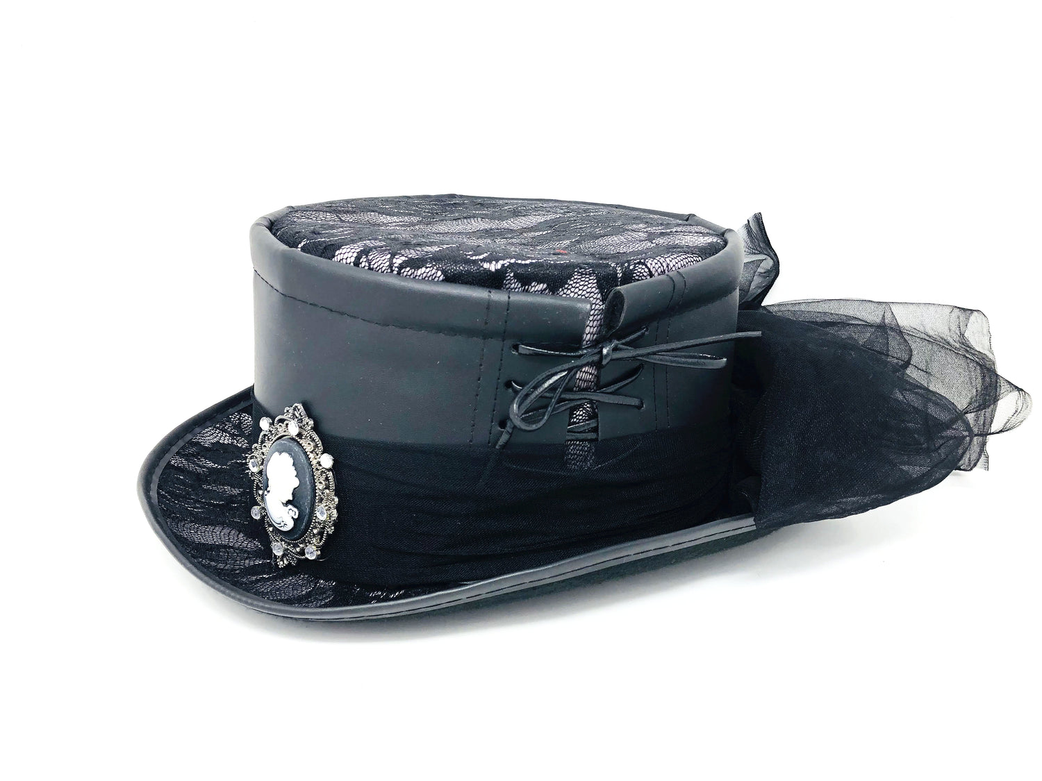 Steampunk Women Top Hat Metallic Mad Hatter Scientist Time Traveler Halloween Costume Hats