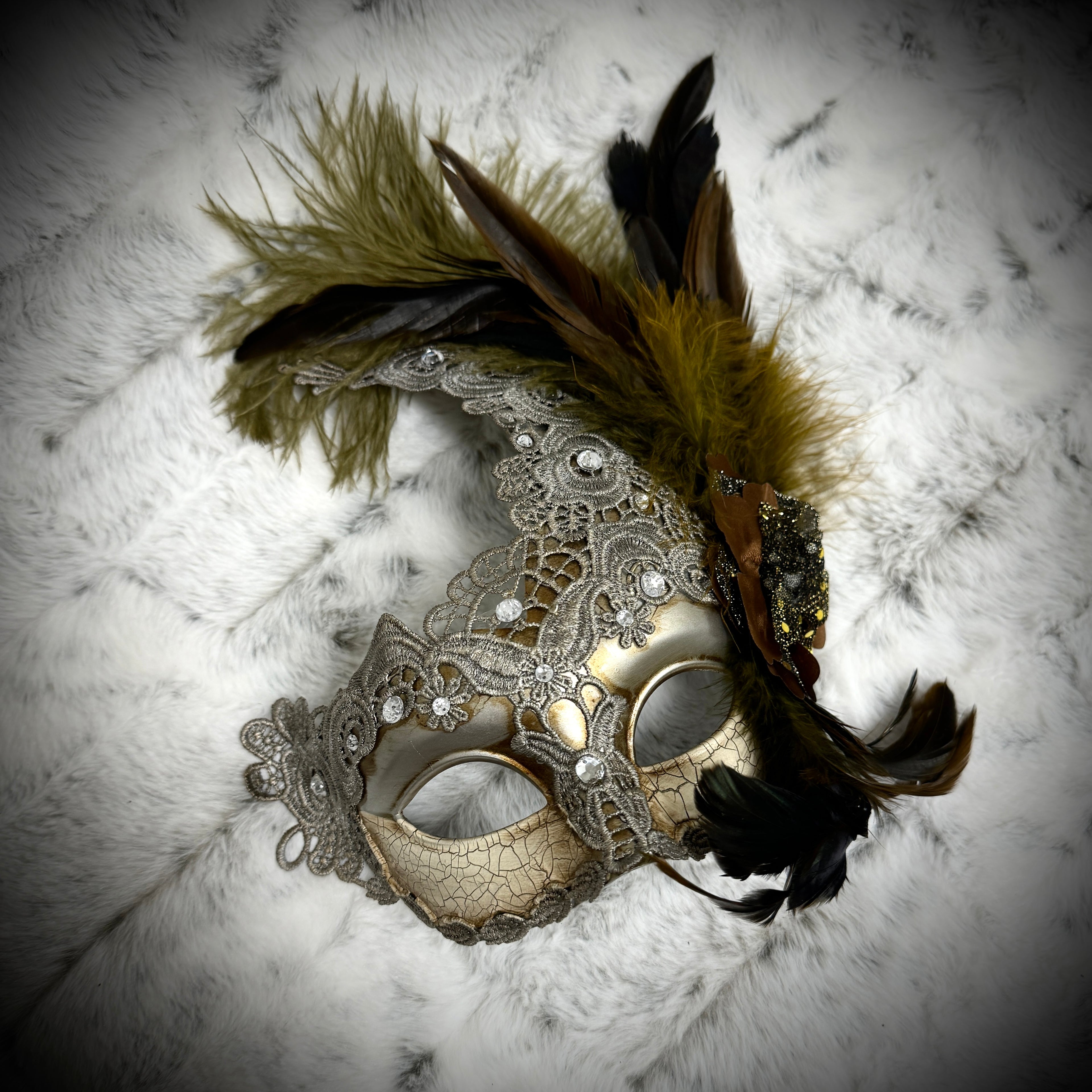 Lady Women Girl Costume Venetian Feather Masquerade Mask For Mardi Gras Party, Halloween, Christmas