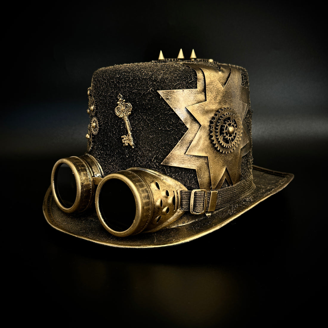 Steampunk Top Hat Metallic Mad Hatter Scientist Time Traveler Halloween Costume Cosplay