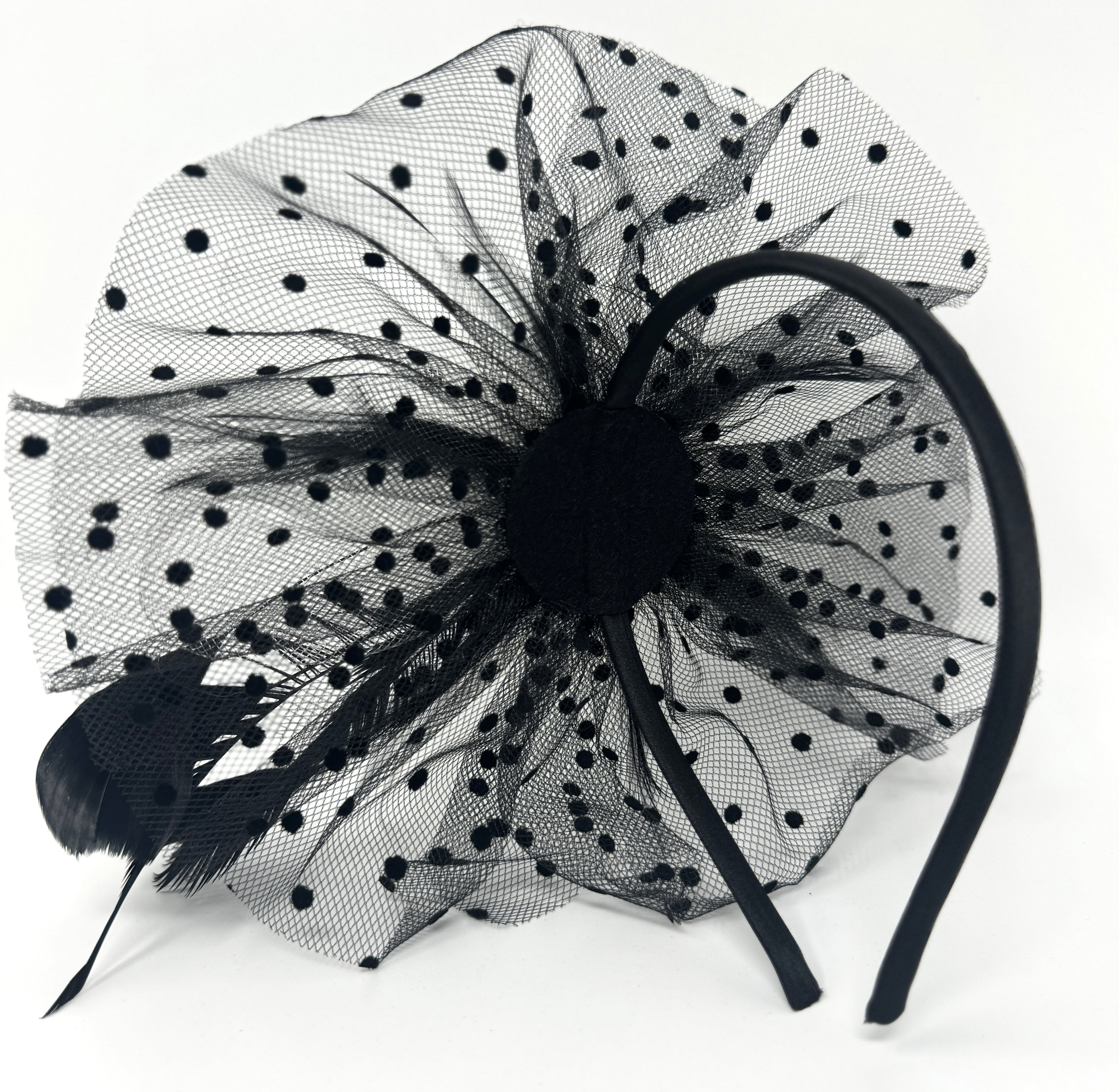 Women Fascinators Hat Flower Mesh Ribbons Feathers on a Headband and a Clip Tea Party Headwear