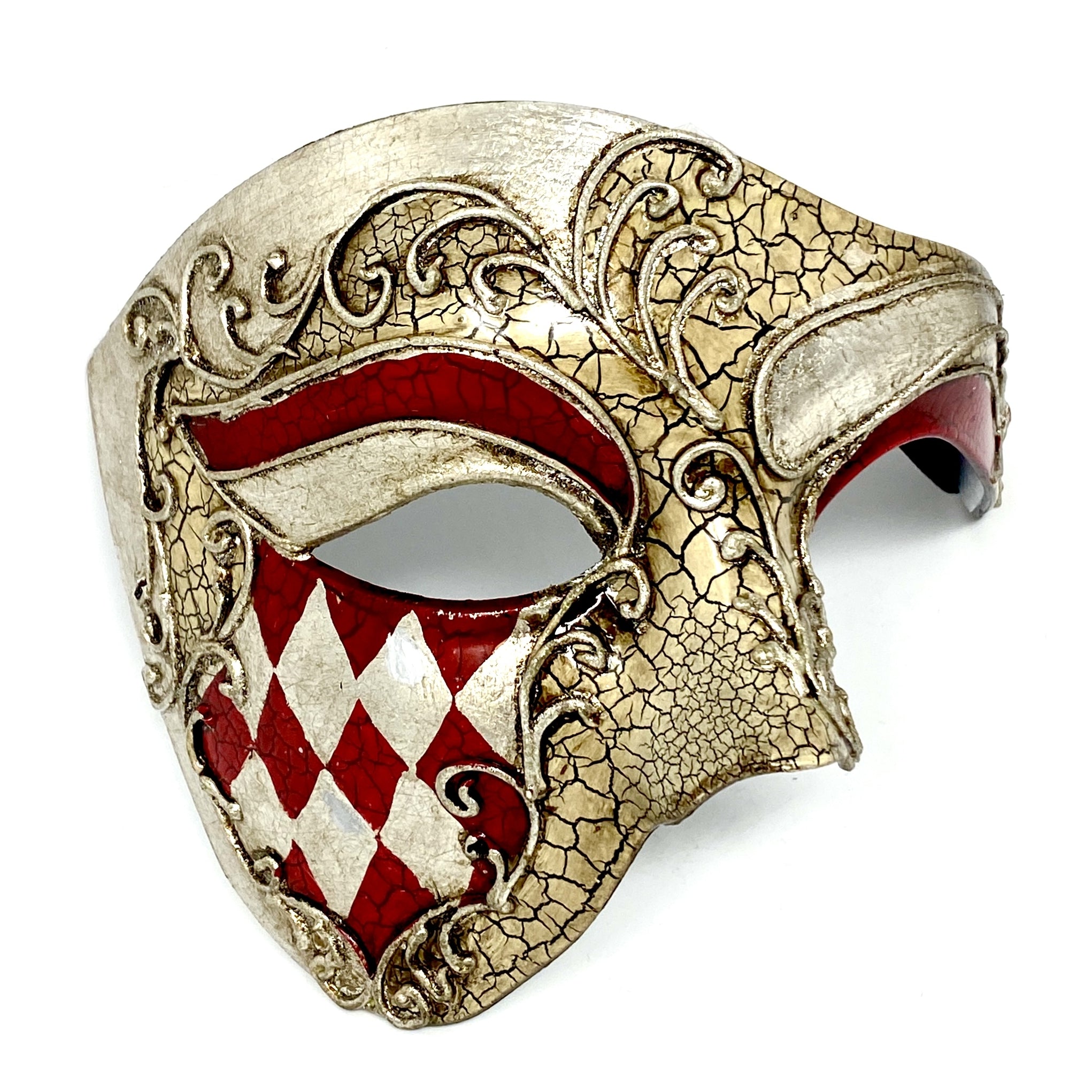 Men Costume Phantom of The Opera Half Face Masquerade Party Masks - Red