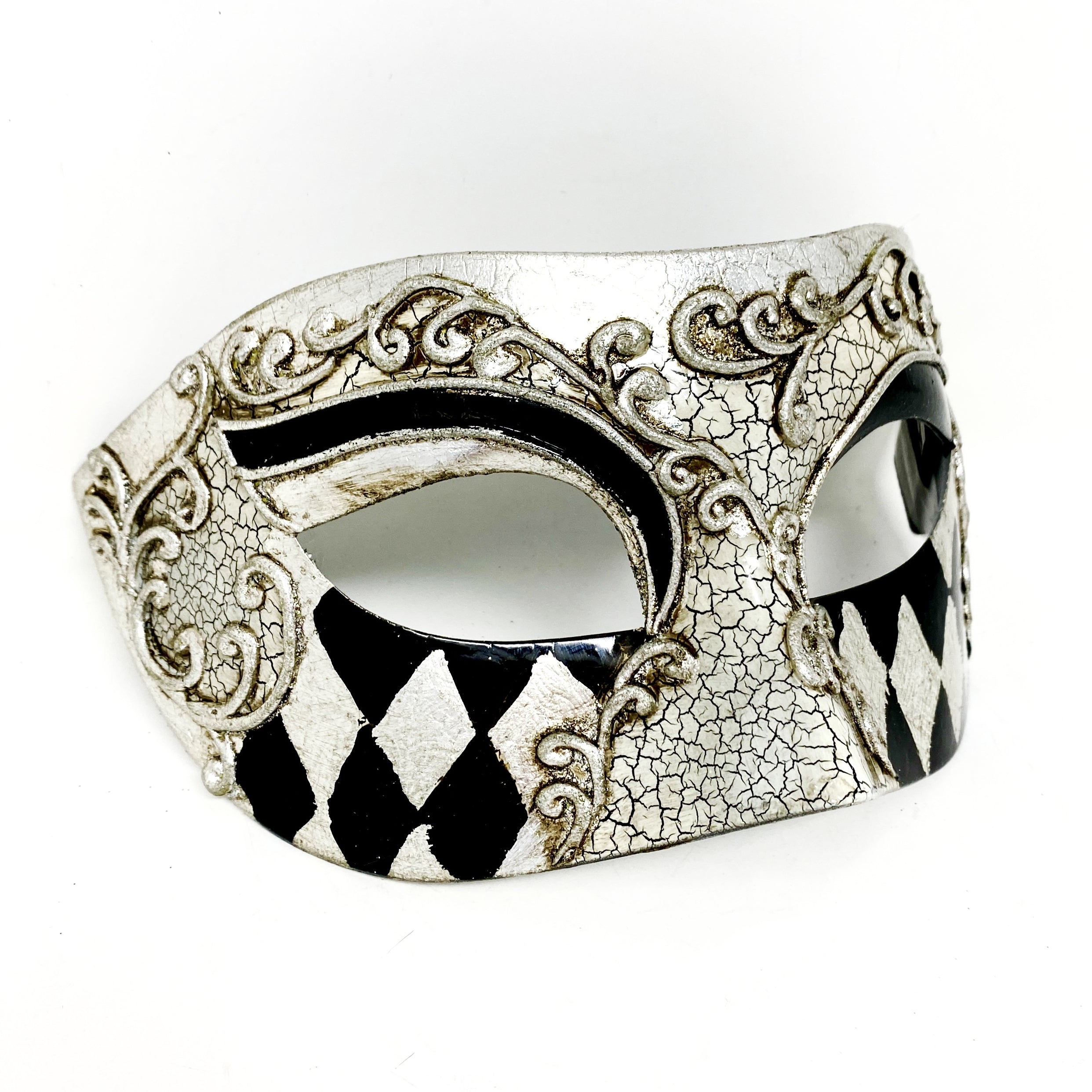 Men Costume Mask Masquerade Party Eye Masks For Halloween , Mardi Gras - Silver