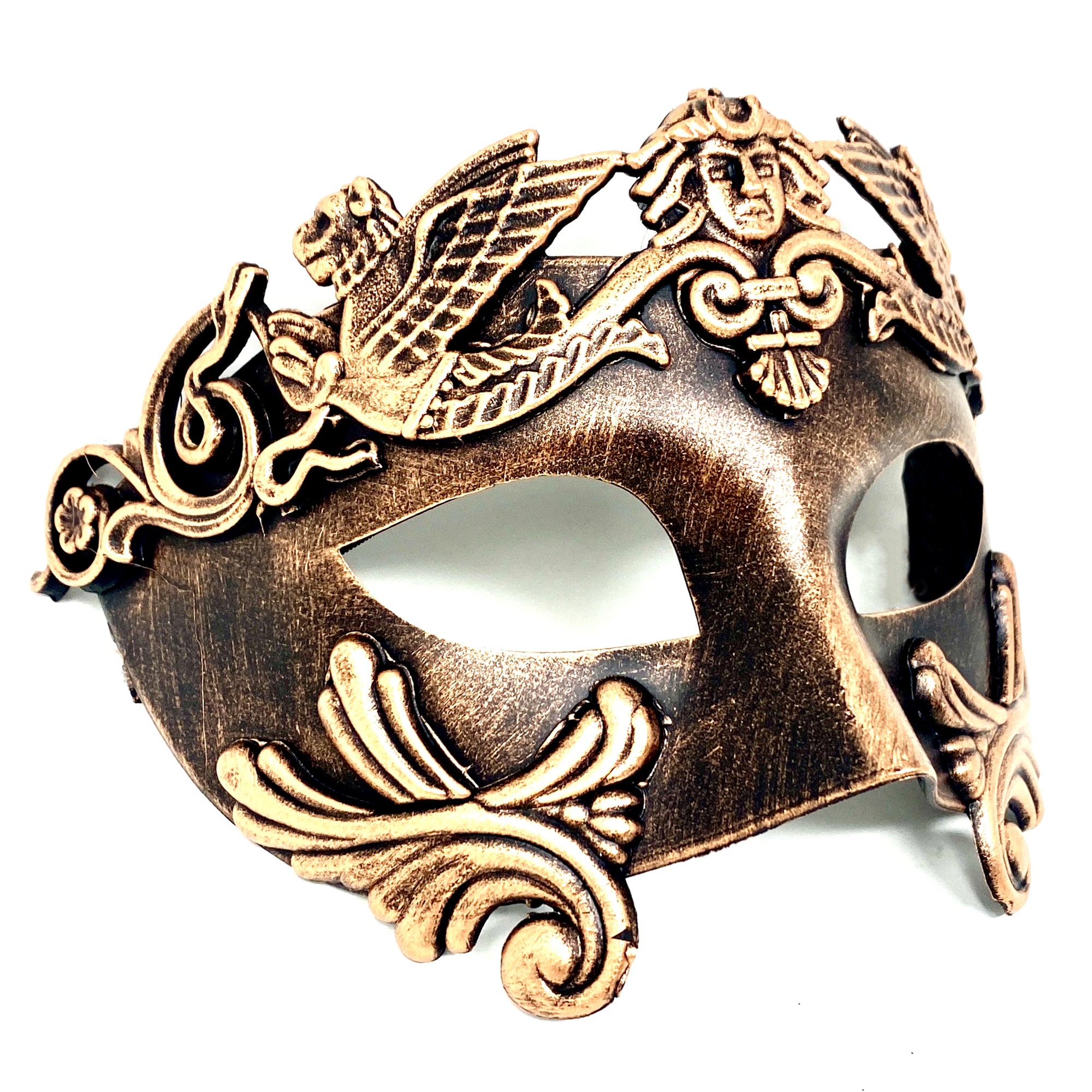 Men Costume Mask Masquerade Party Eye Masks For Halloween , Mardi Gras - Bronze