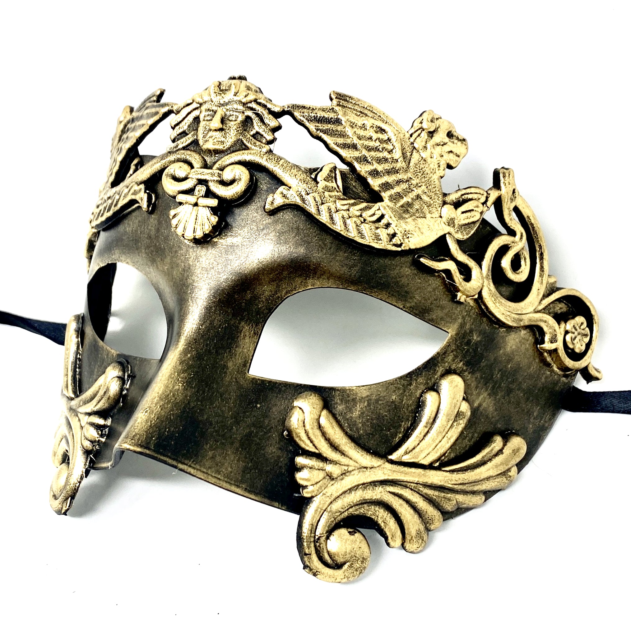 Men Costume Mask Masquerade Party Eye Masks For Halloween , Mardi Gras - Gold