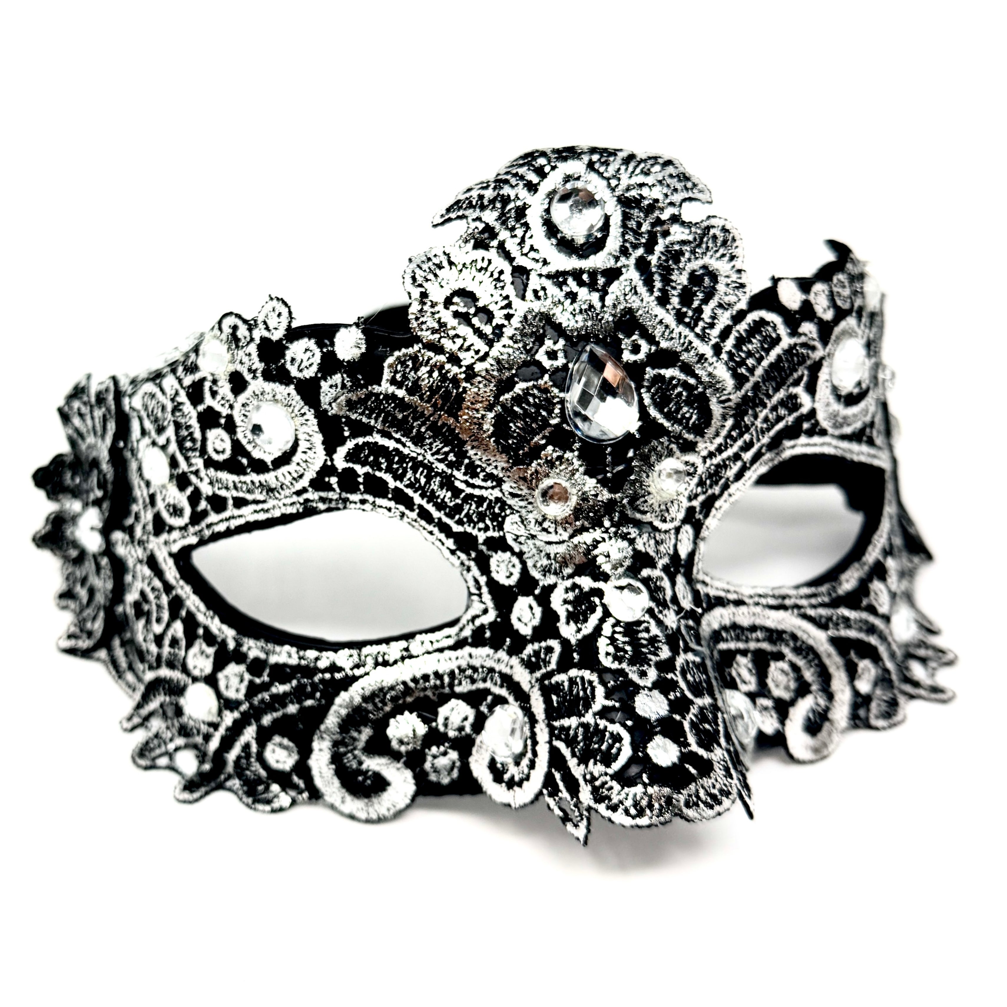 Silver Couple Masquerade Party Masks , Women Lace Mask, Men&