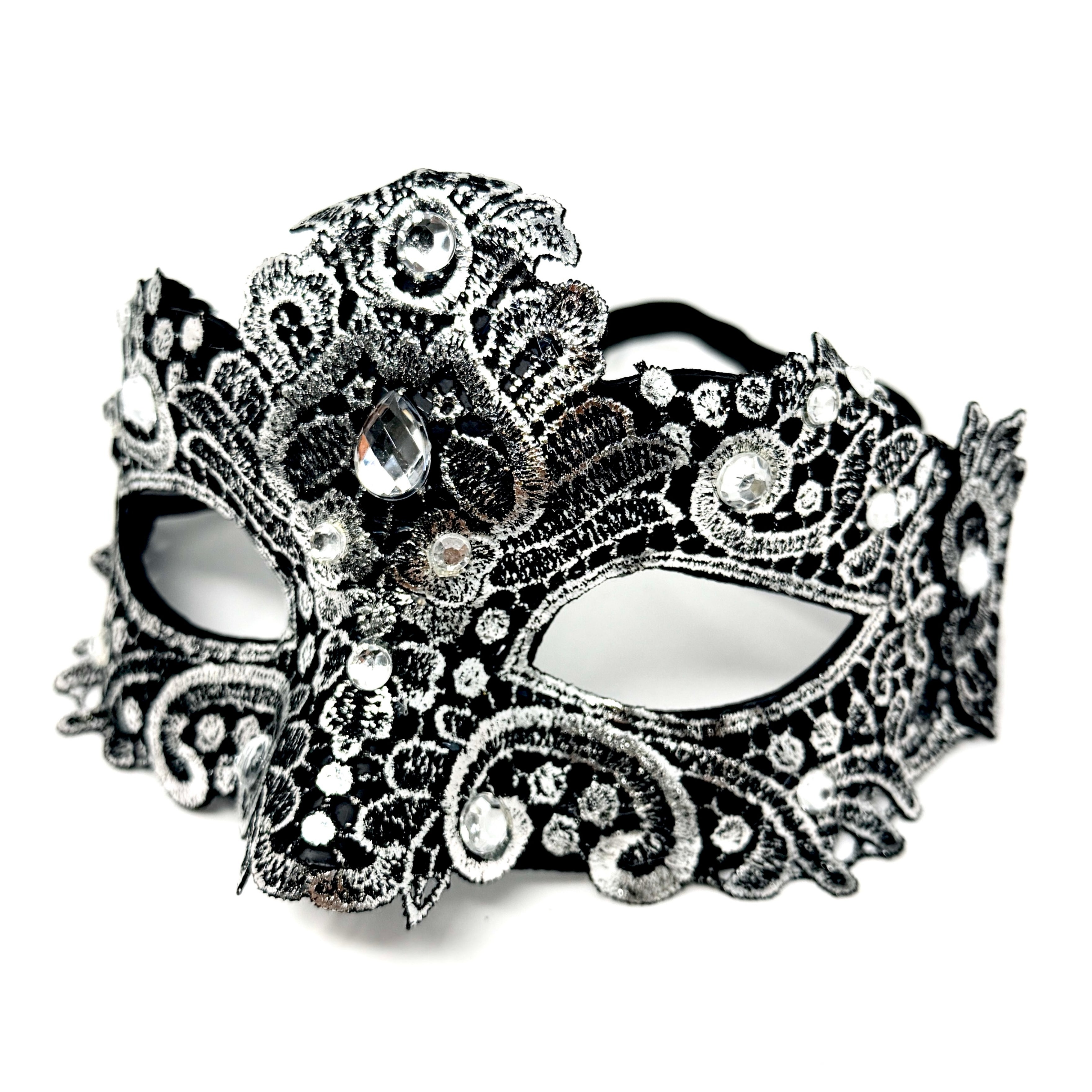 Silver Couple Masquerade Party Masks , Women Lace Mask, Men&