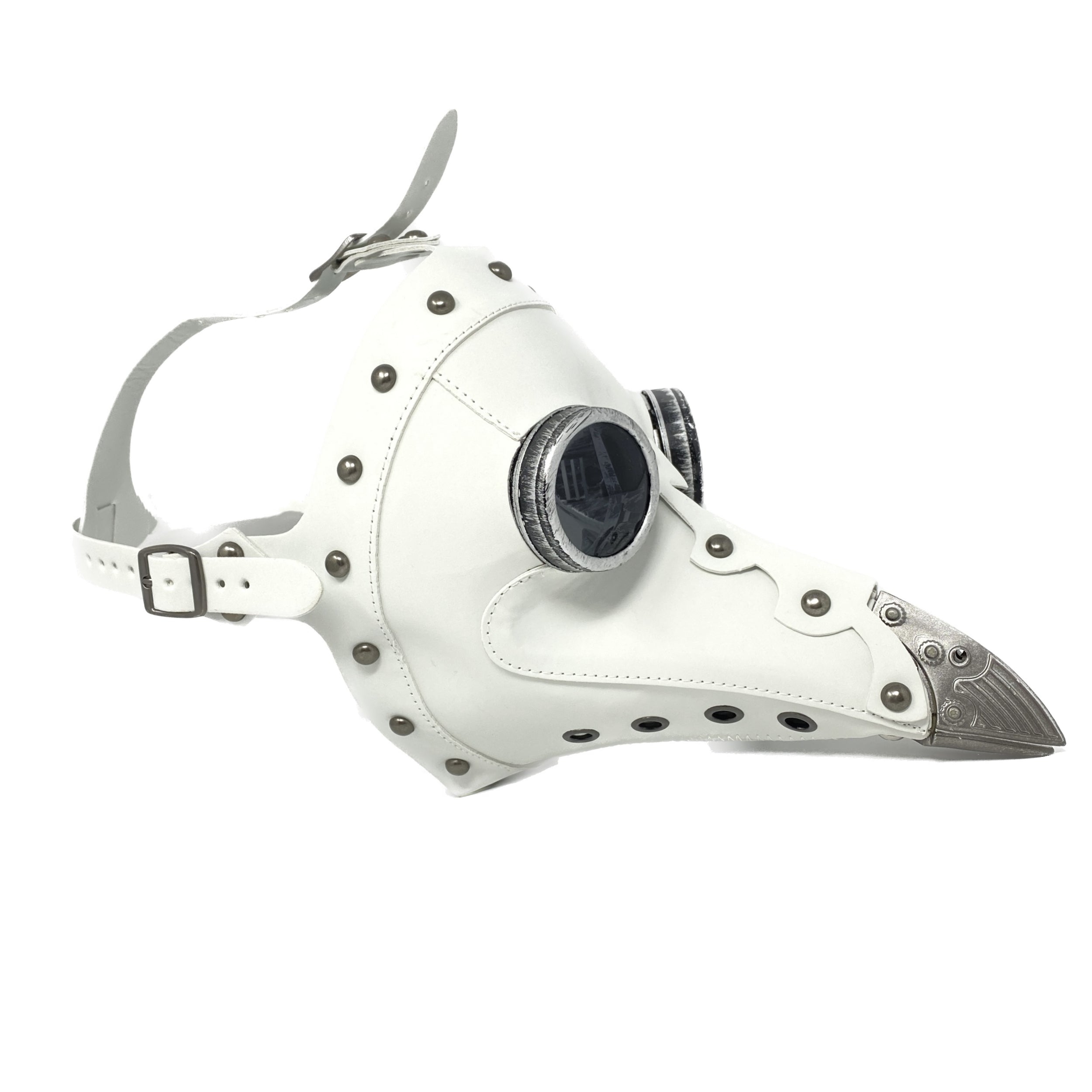 White Steampunk Plague Doctor Mask, Long Nose Bird Beek Costume Masquerade Party Masks For Halloween