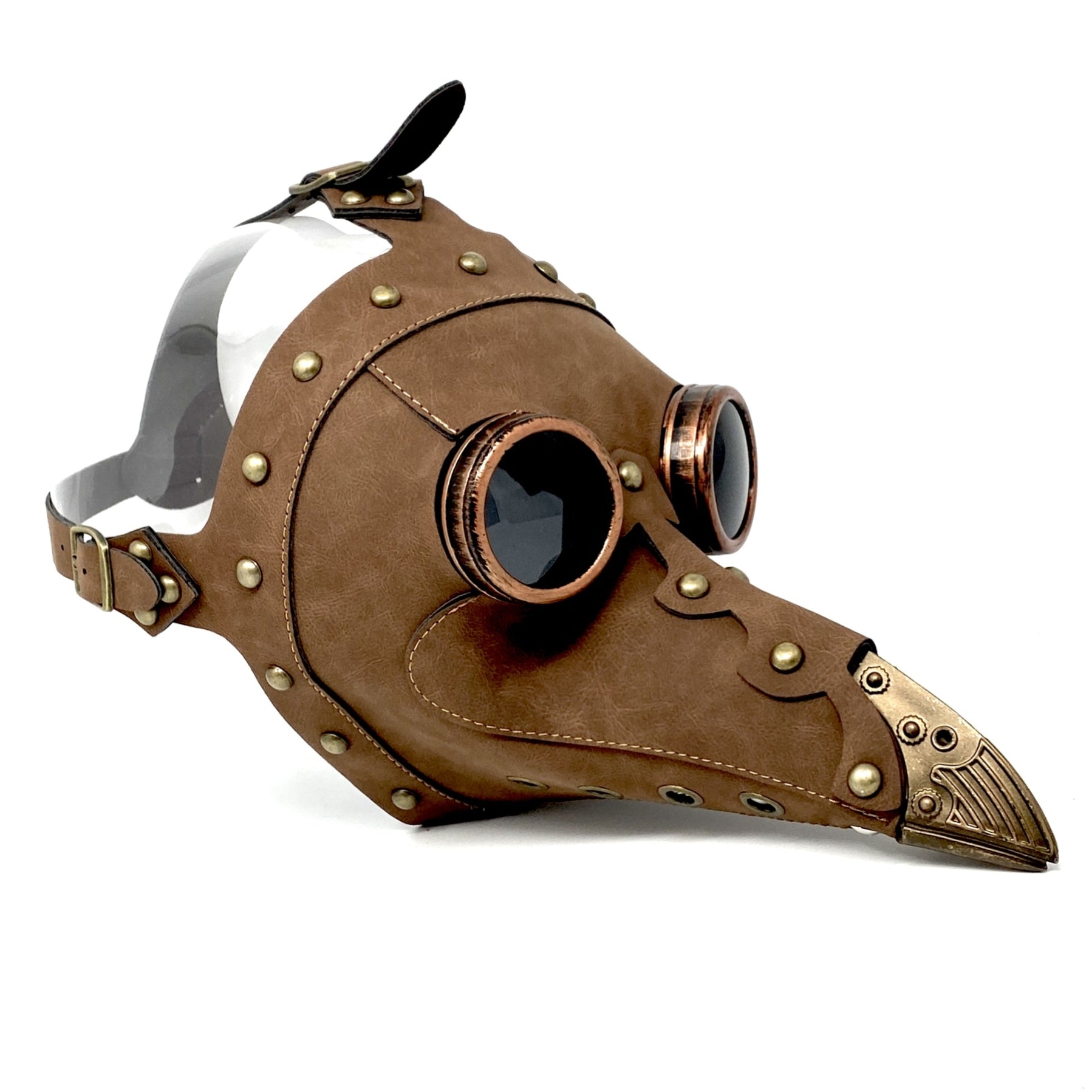 Brown Plague Doctor Mask, Long Nose Bird Beek Costume Masquerade Party Masks For Halloween