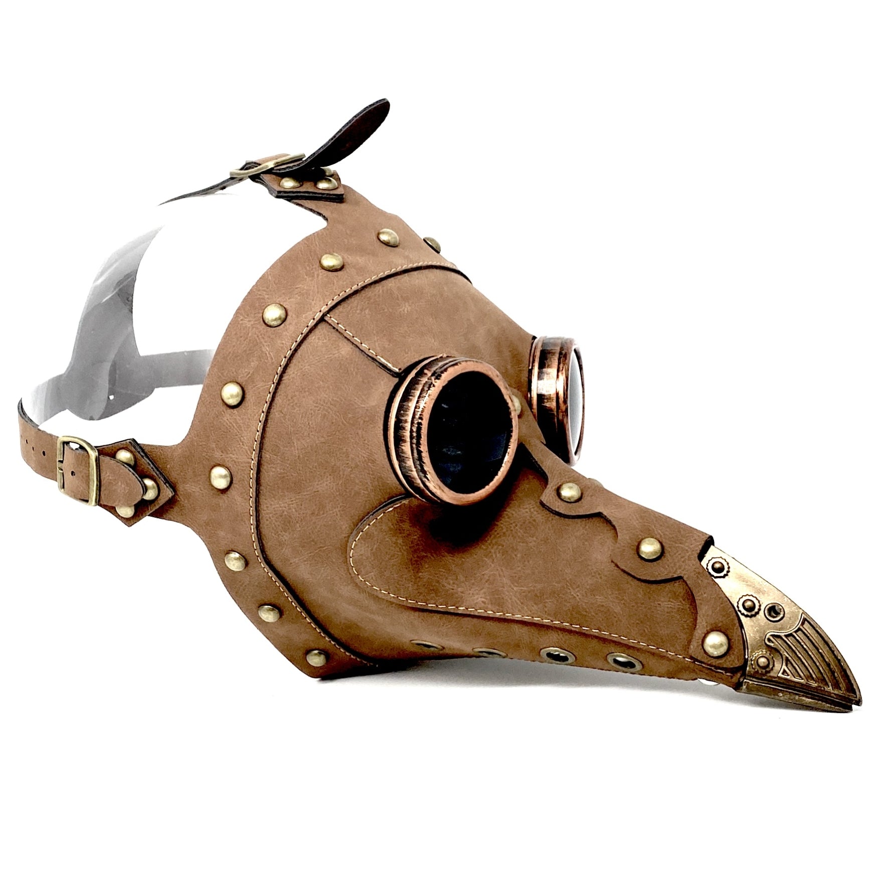 Brown Plague Doctor Mask, Long Nose Bird Beek Costume Masquerade Party Masks For Halloween