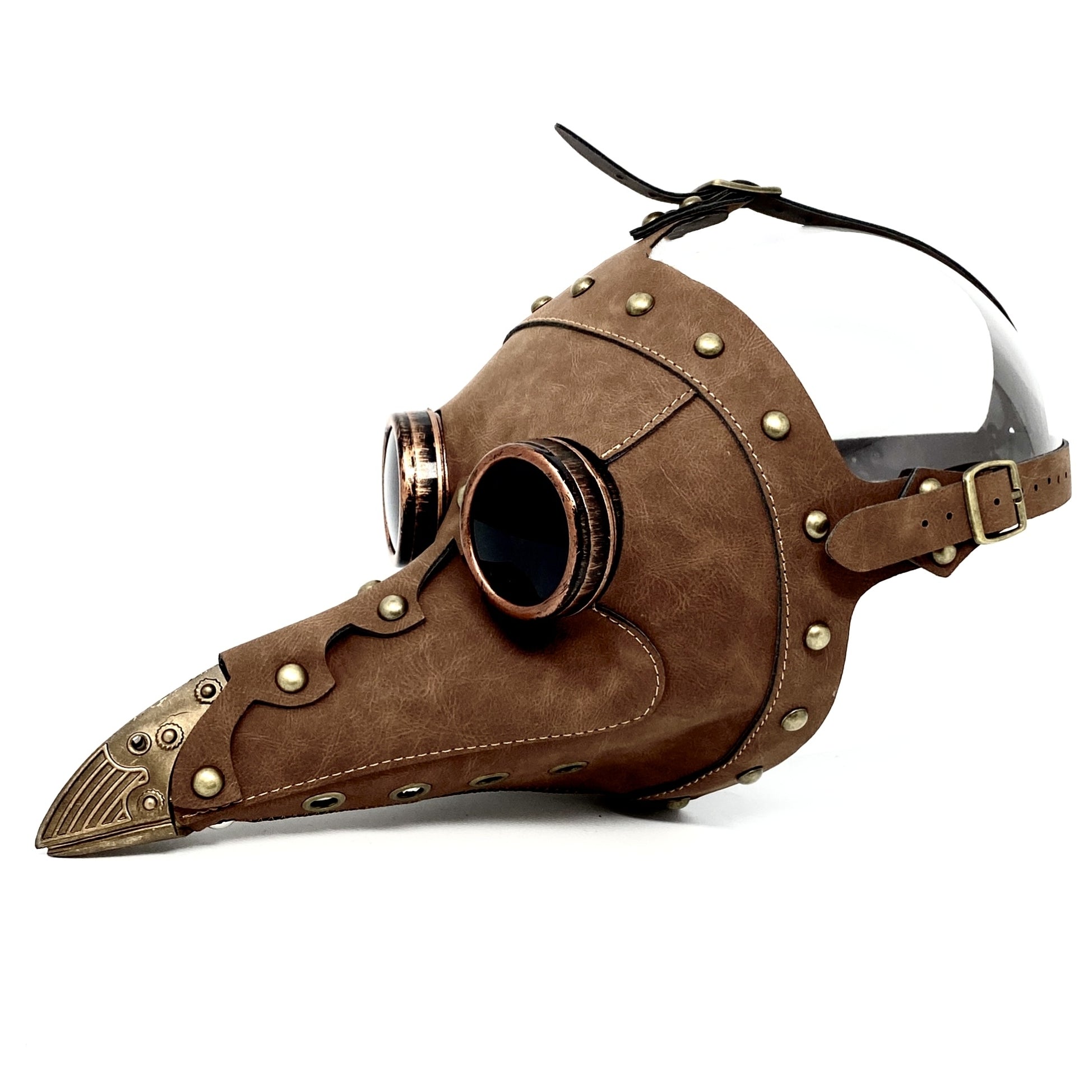 Brown Plague Doctor Mask, Long Nose Bird Beek Costume Masquerade Party Masks For Halloween