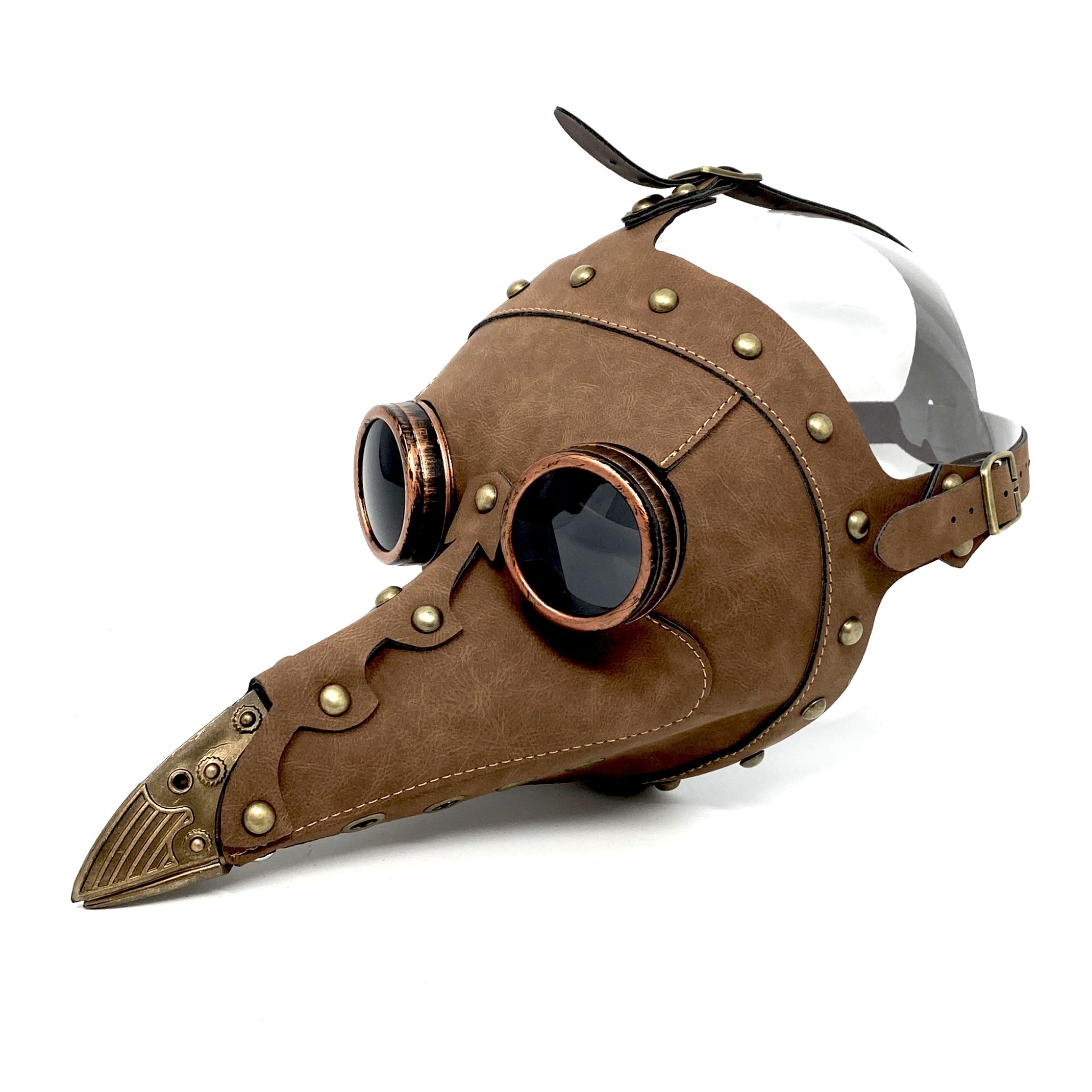 Brown Plague Doctor Mask, Long Nose Bird Beek Costume Masquerade Party Masks For Halloween