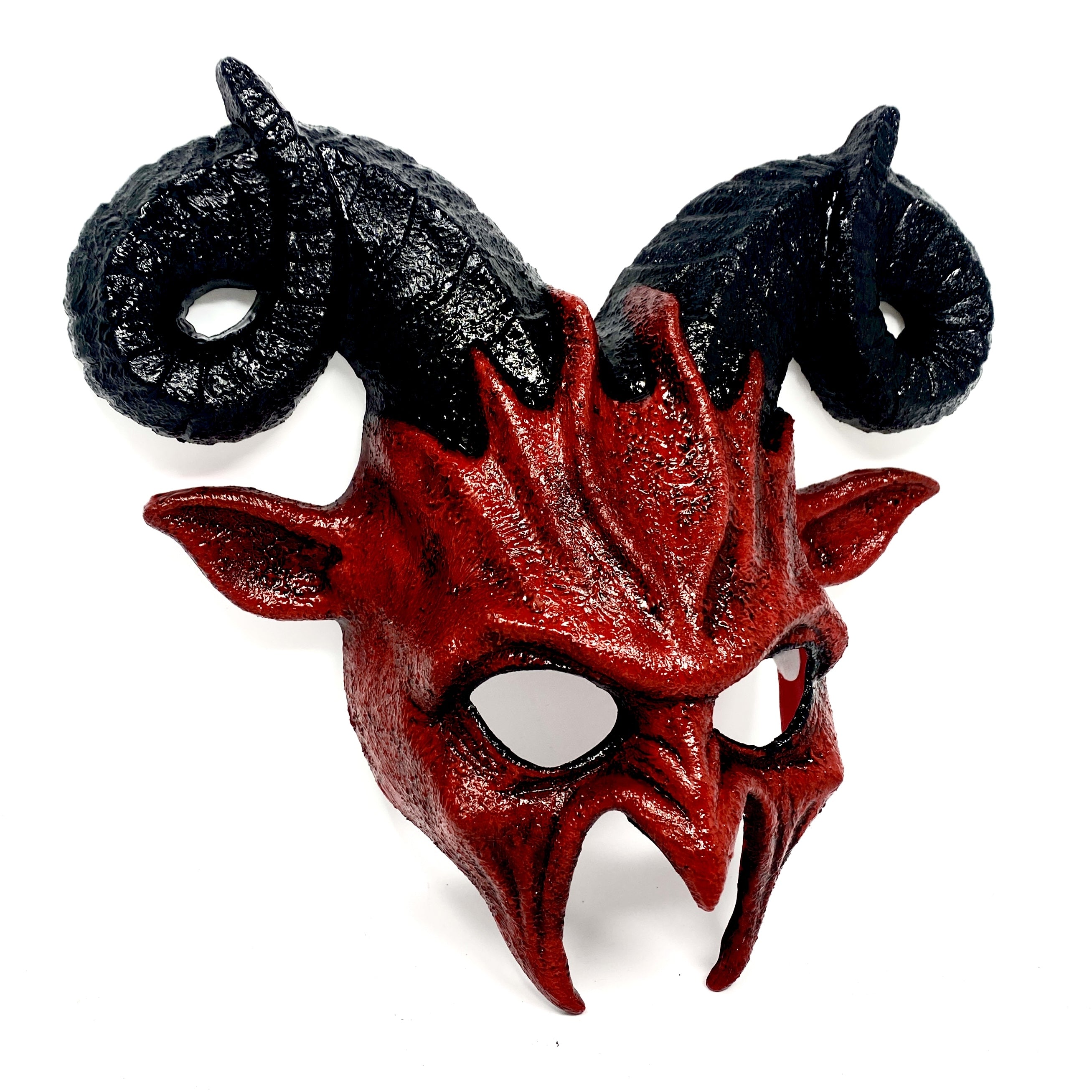 Red Krampus Ram Horn Goat Masquerade Devil Party Mask Demon Costume For Halloween