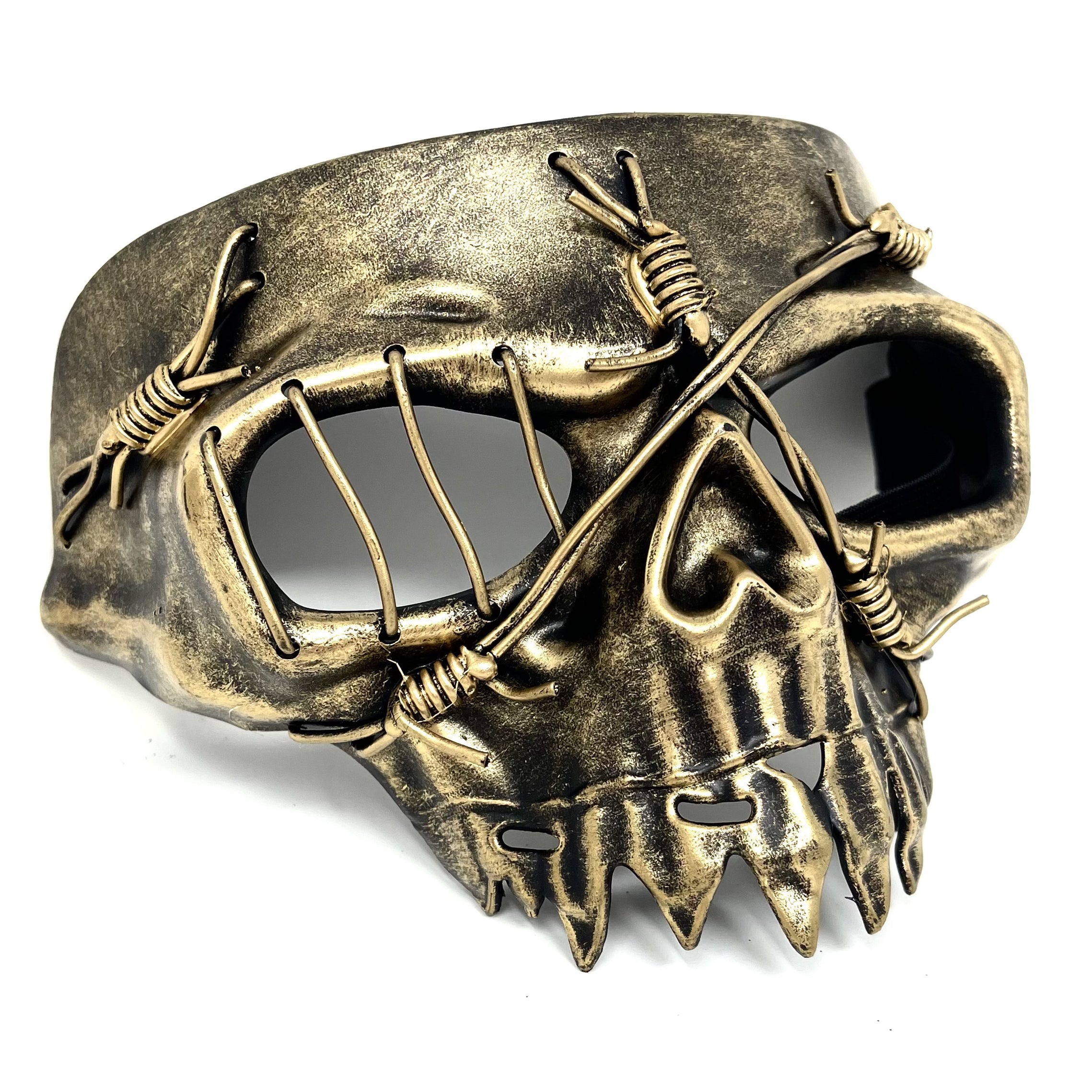 Halloween Skull Mask Scary Skeleton Costume Party Masks - Gold
