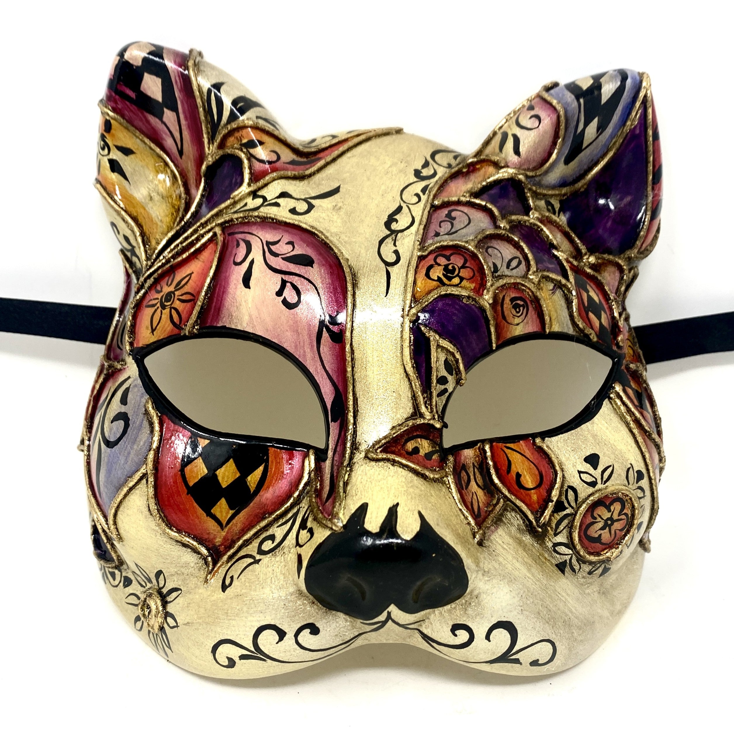 Cat Women Masquerade Party Ball Face Masks -Red