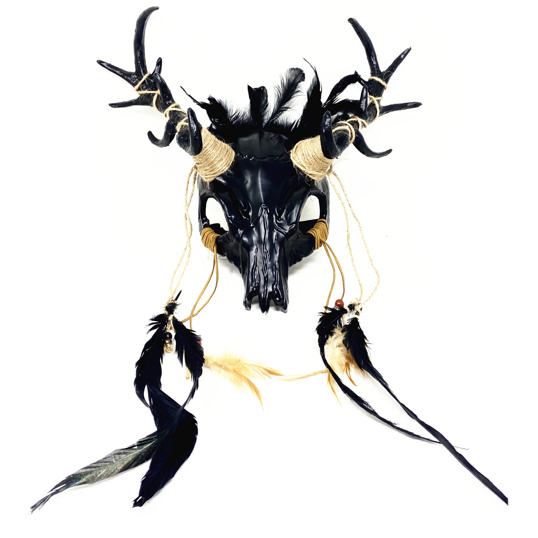 Silver Krampus Ram Goat Demon with Horns Devil Halloween Masquerade Mask, Demonic Metallic Finish Mask