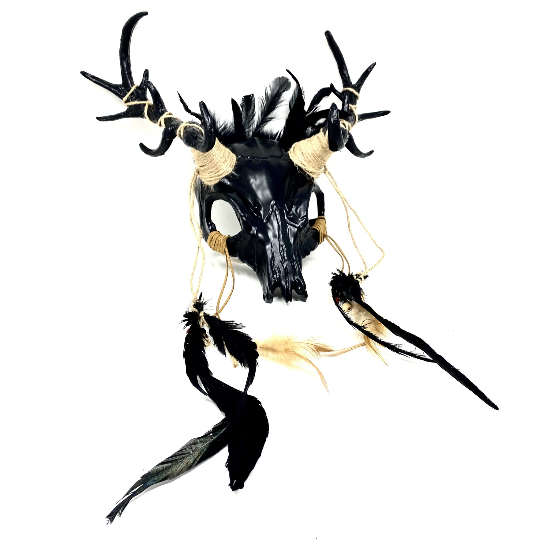Black Krampus Ram Goat Horns Devil Halloween Masquerade Party Mask