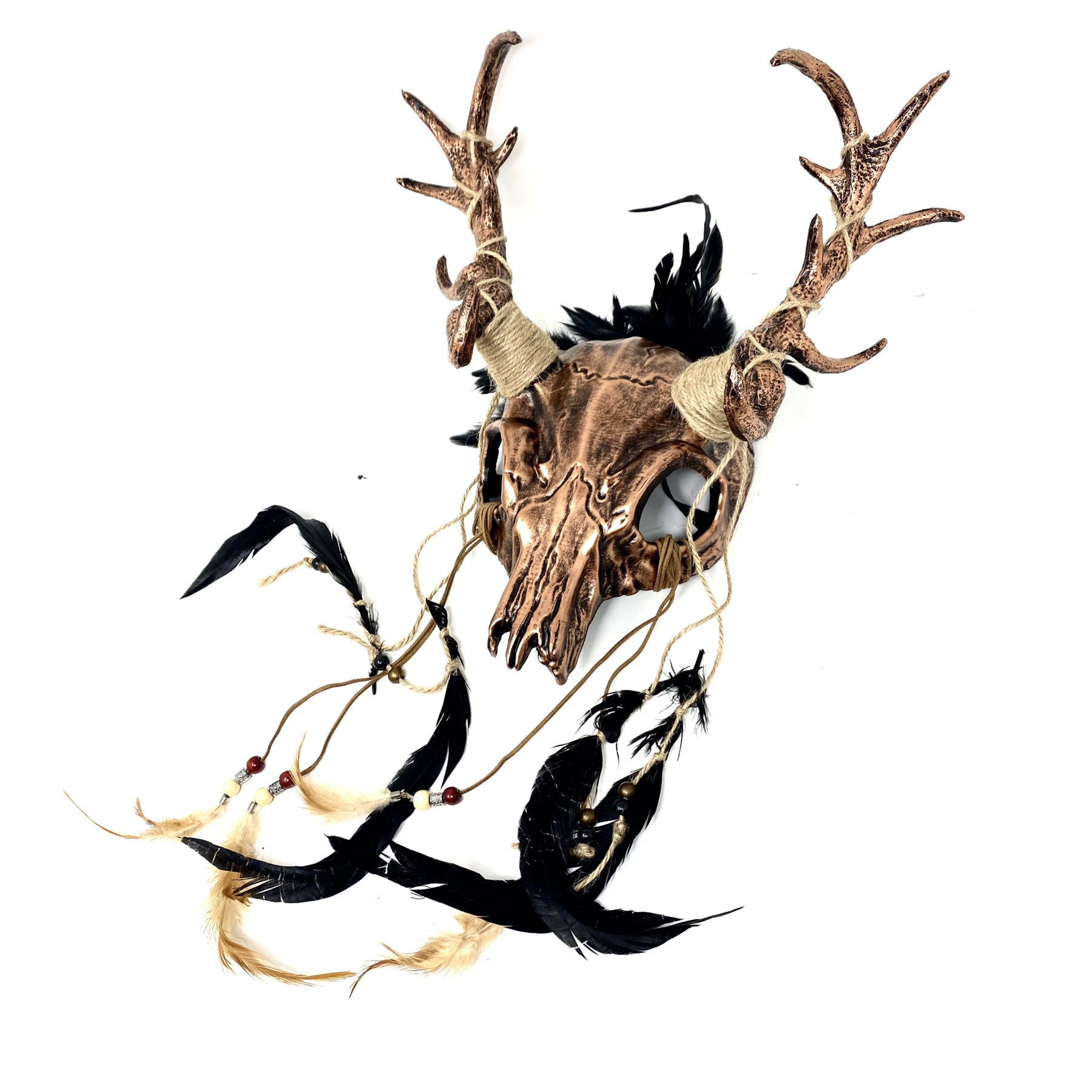 Bronze Krampus Ram Goat Horns Devil Halloween Masquerade Party Mask