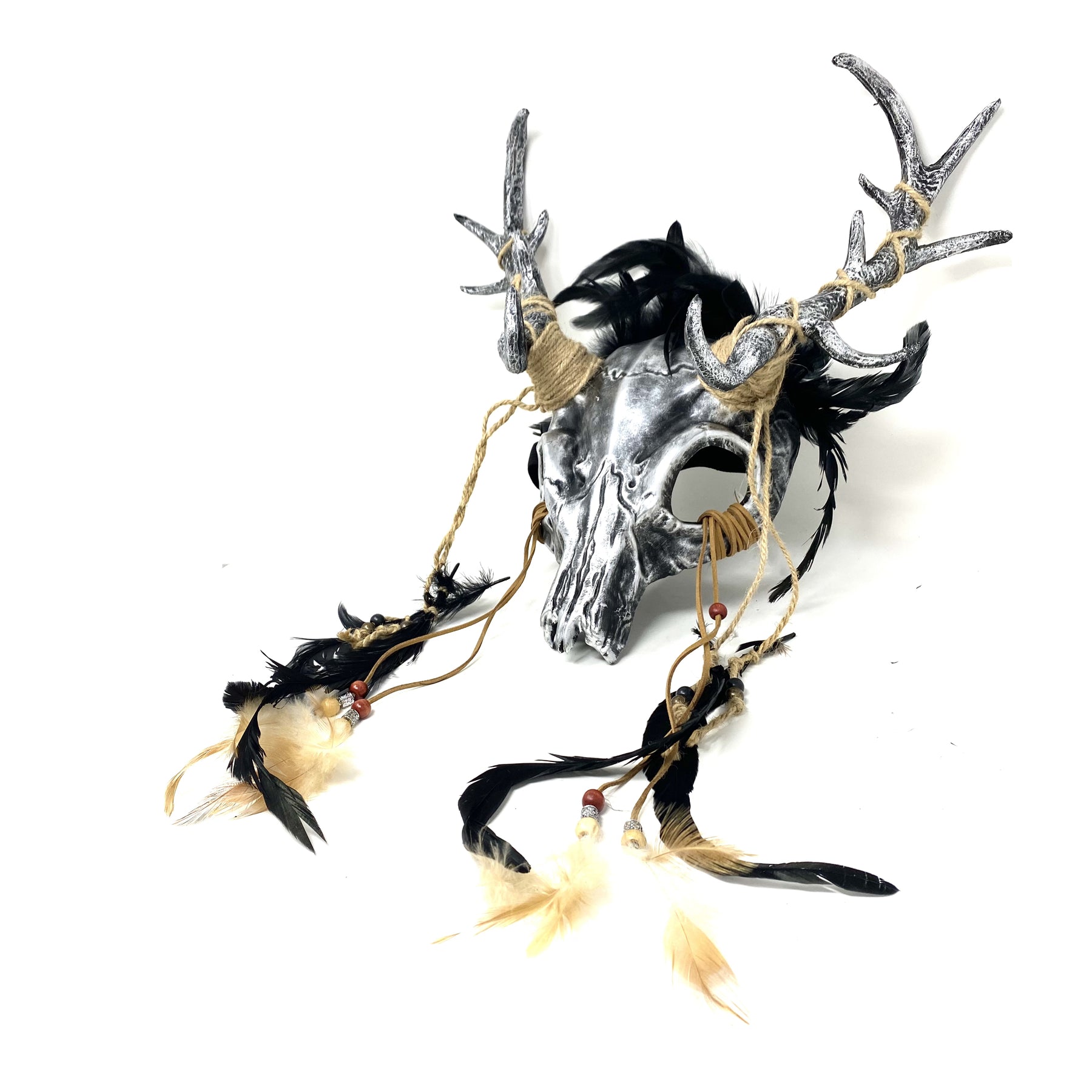 Silver Krampus Ram Goat Horns Devil Halloween Masquerade Party Mask