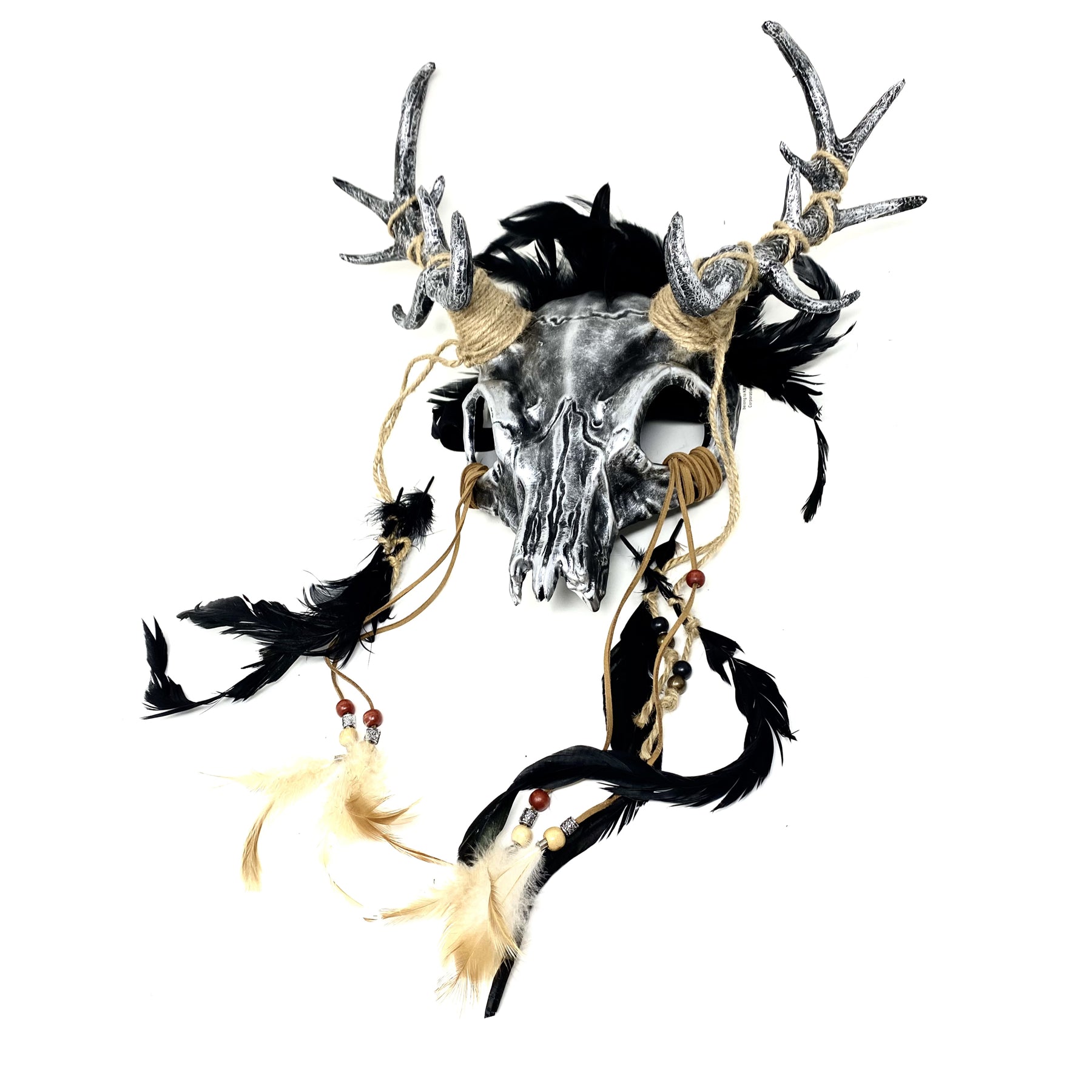Silver Krampus Ram Goat Horns Devil Halloween Masquerade Party Mask
