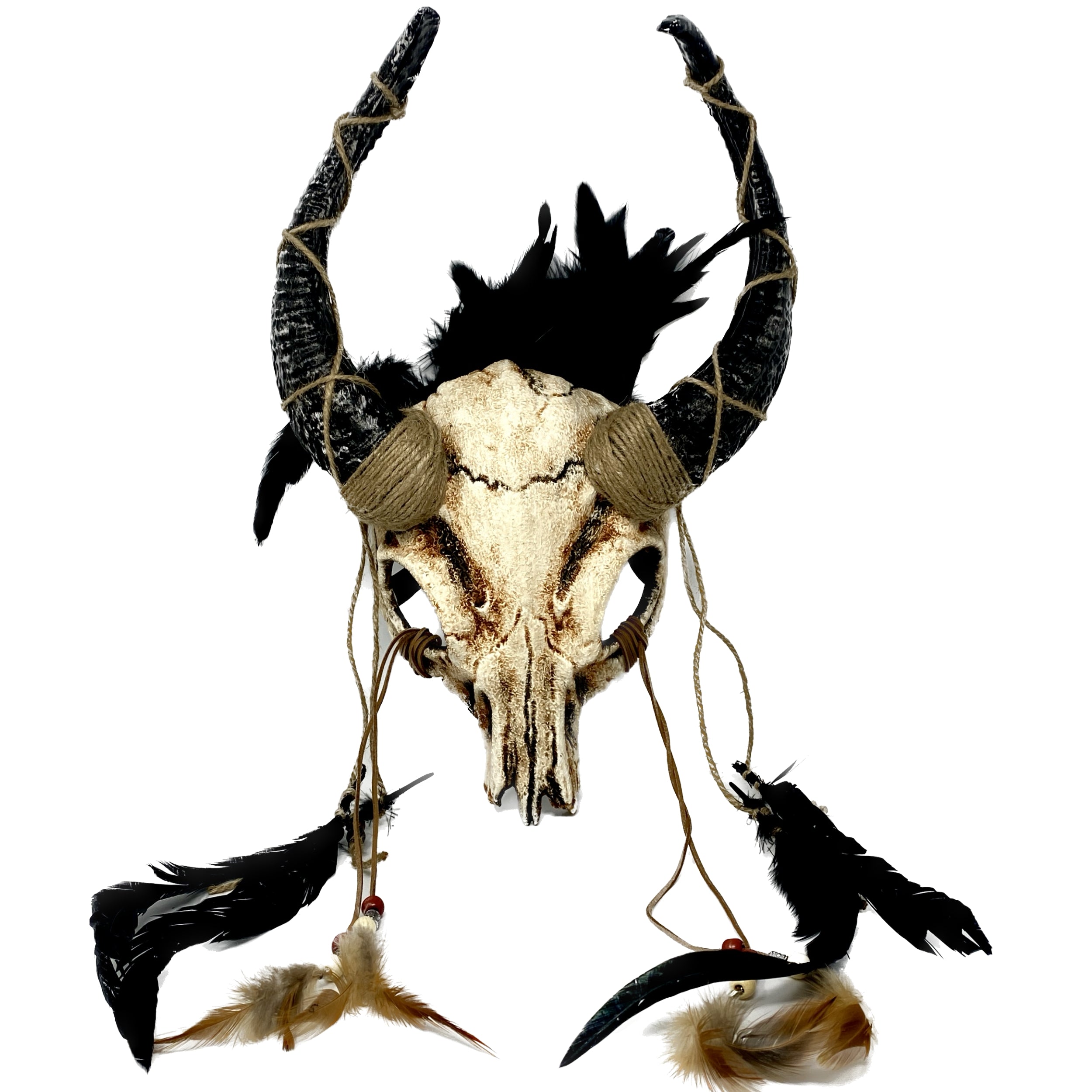 Silver Krampus Ram Goat Demon with Horns Devil Halloween Masquerade Mask, Demonic Metallic Finish Mask