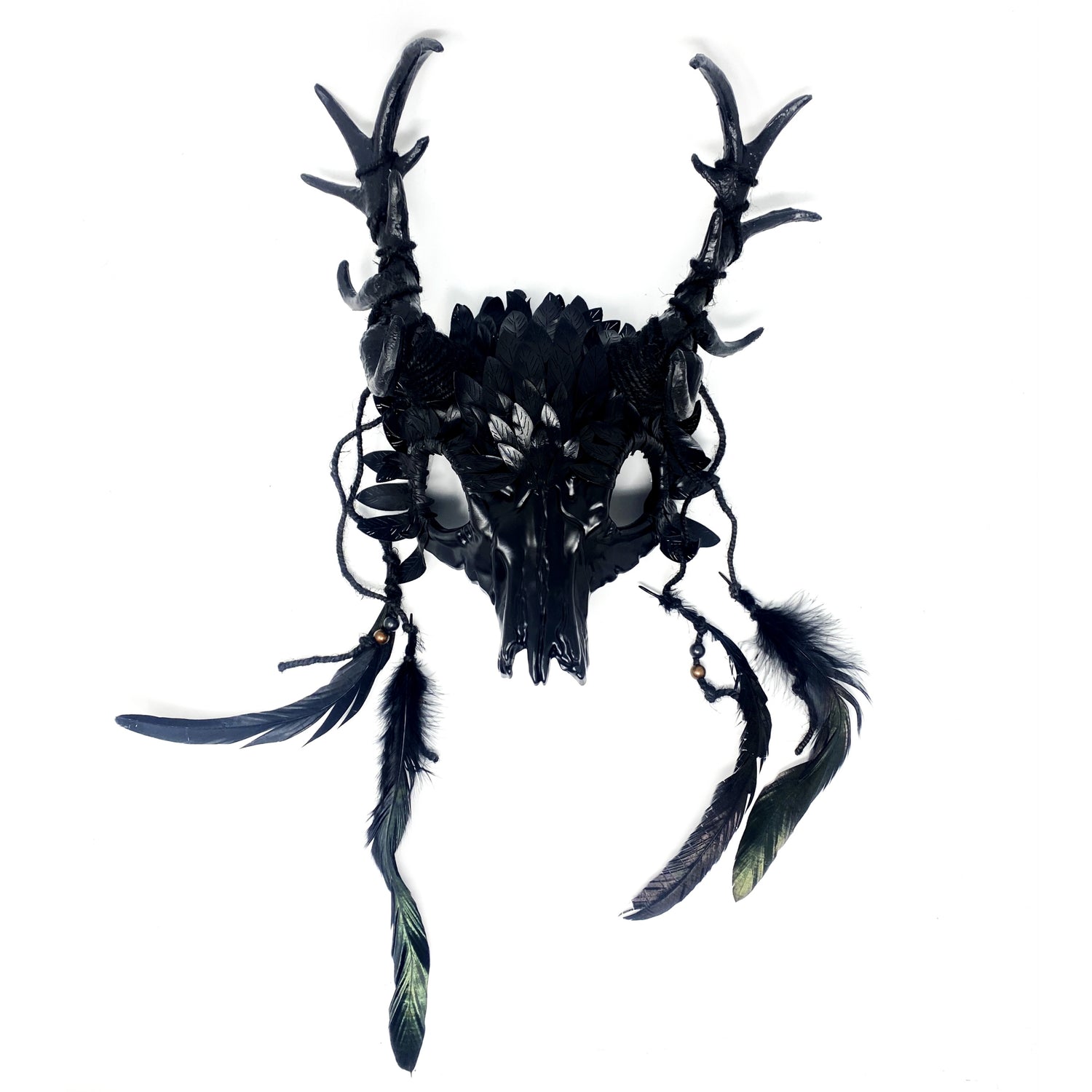 Krampus Ram Goat Demon with Horns Devil Halloween Masquerade Mask, Metallic Party Masks