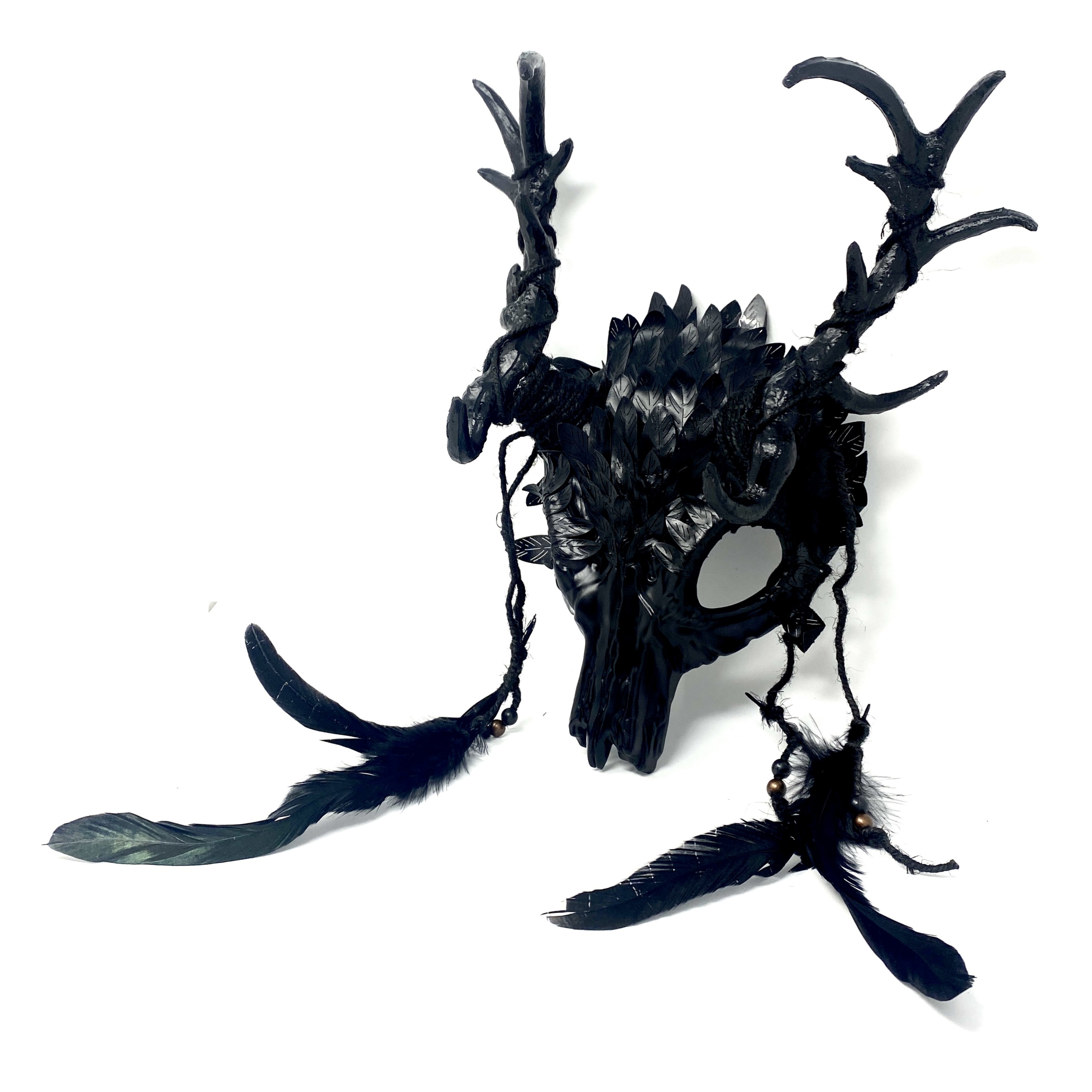Black Krampus Ram Goat Horns Devil Halloween Masquerade Party Mask