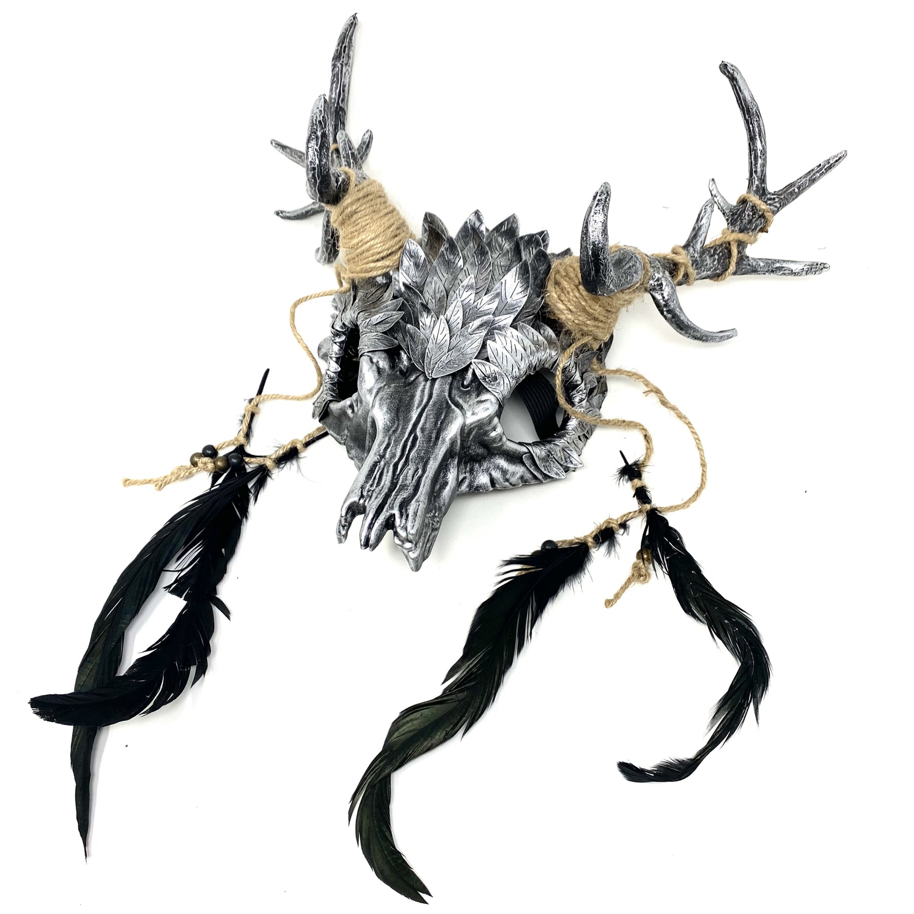 Krampus Ram Goat Demon with Horns Devil Halloween Masquerade Mask, Demonic Metallic Finish Party Masks