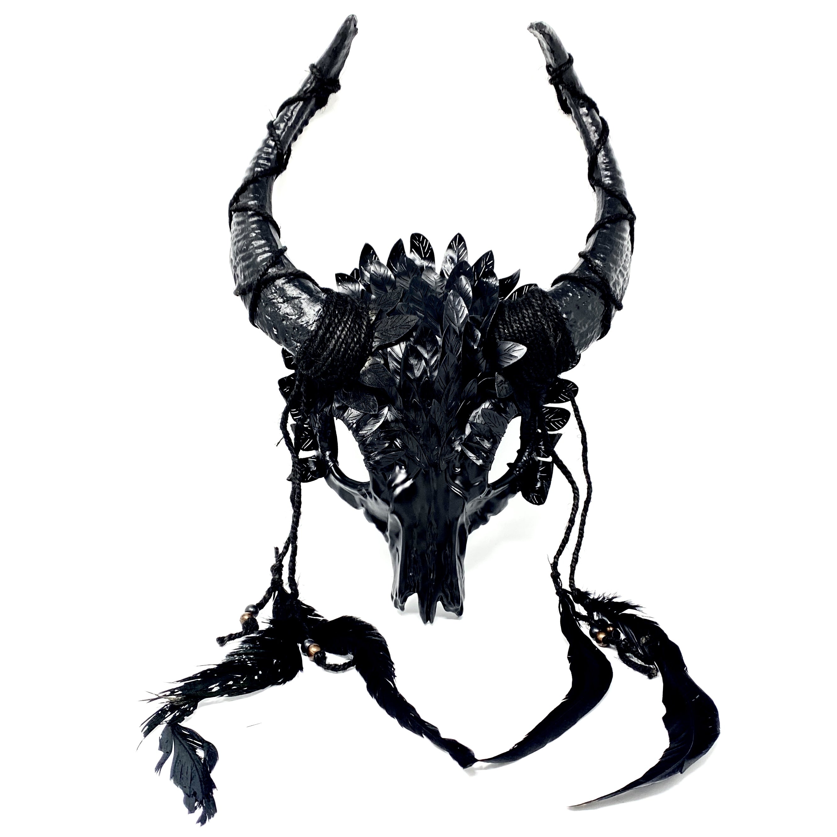 Silver Krampus Ram Goat Demon with Horns Devil Halloween Masquerade Mask, Demonic Metallic Finish Mask