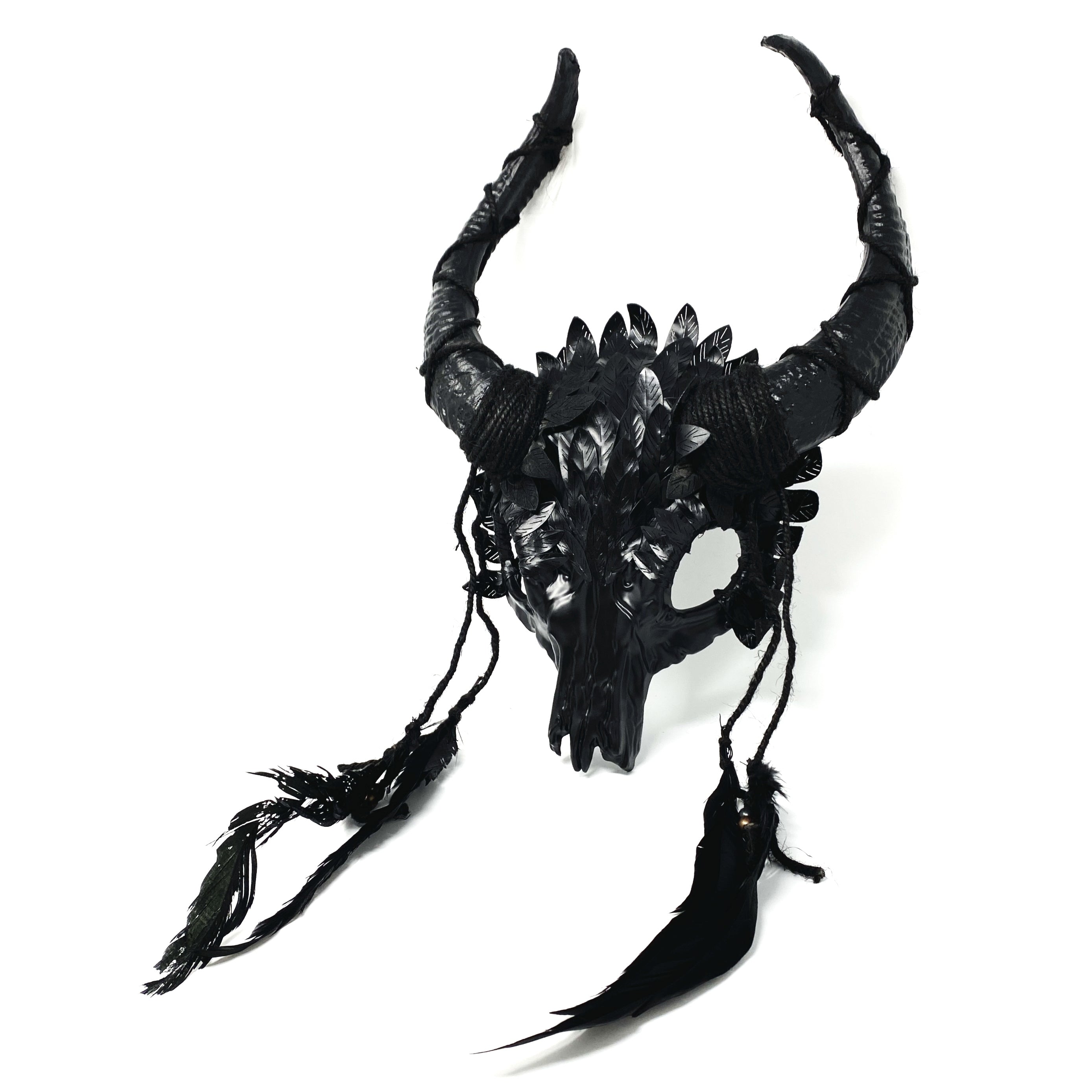 Black Krampus Ram Goat Horns Devil Halloween Masquerade Party Mask