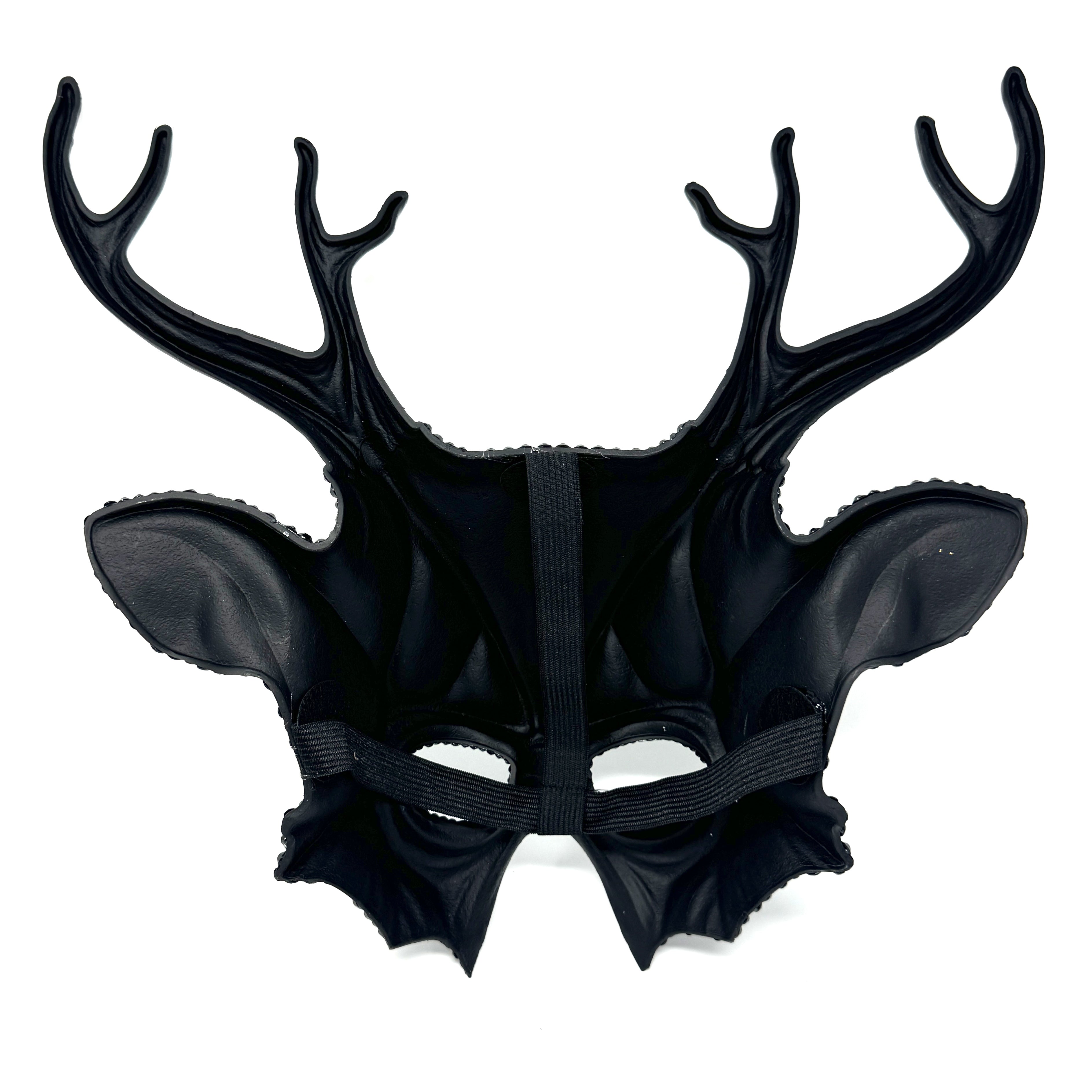 Fully Rhinestone Krampus Ram Goat Demon Mask with Horns Devil Halloween Masquerade Party Masks