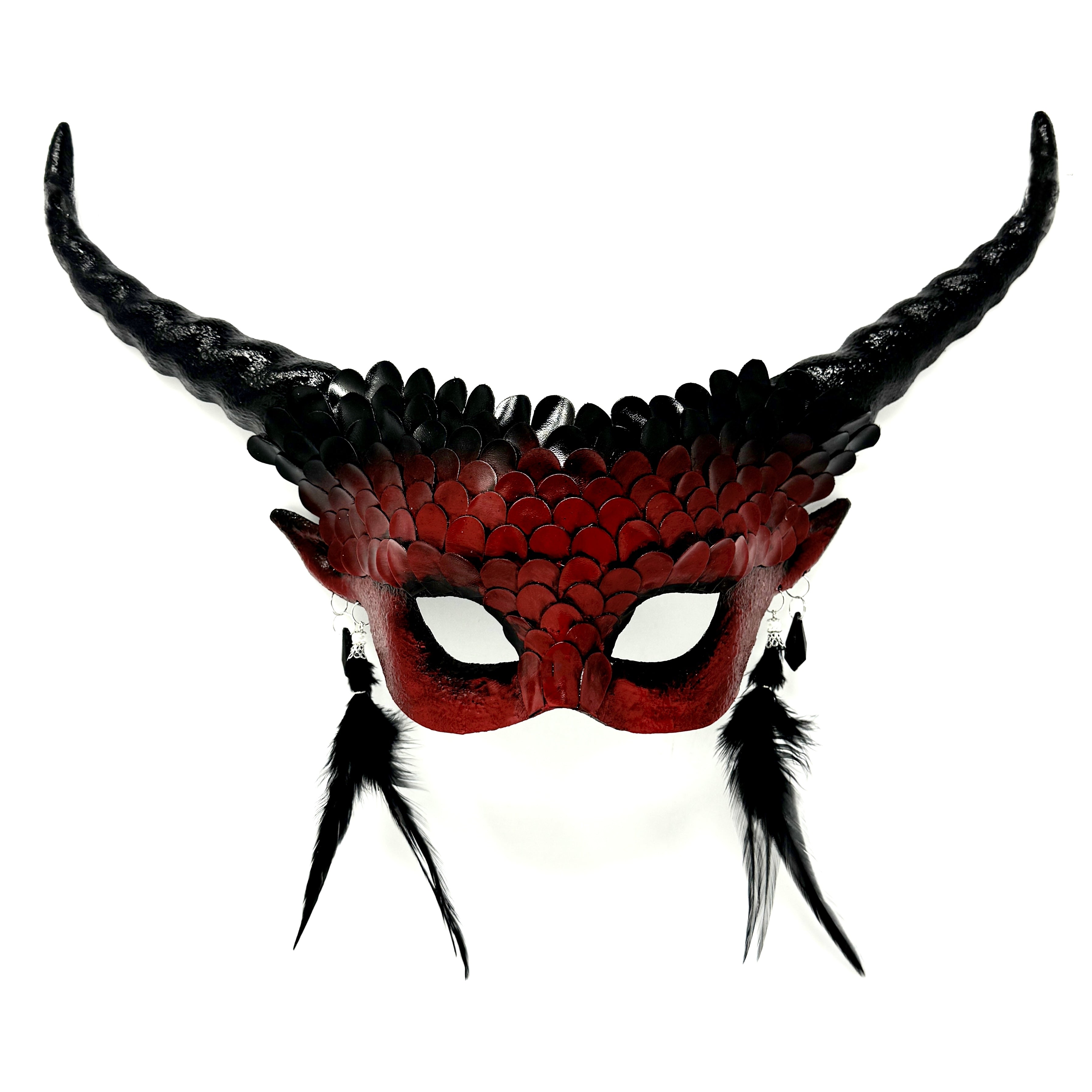 Couples Masquerade Masks, Men Women Devil Demon Goat Horn Costume Party Mask For Halloween Cosplay