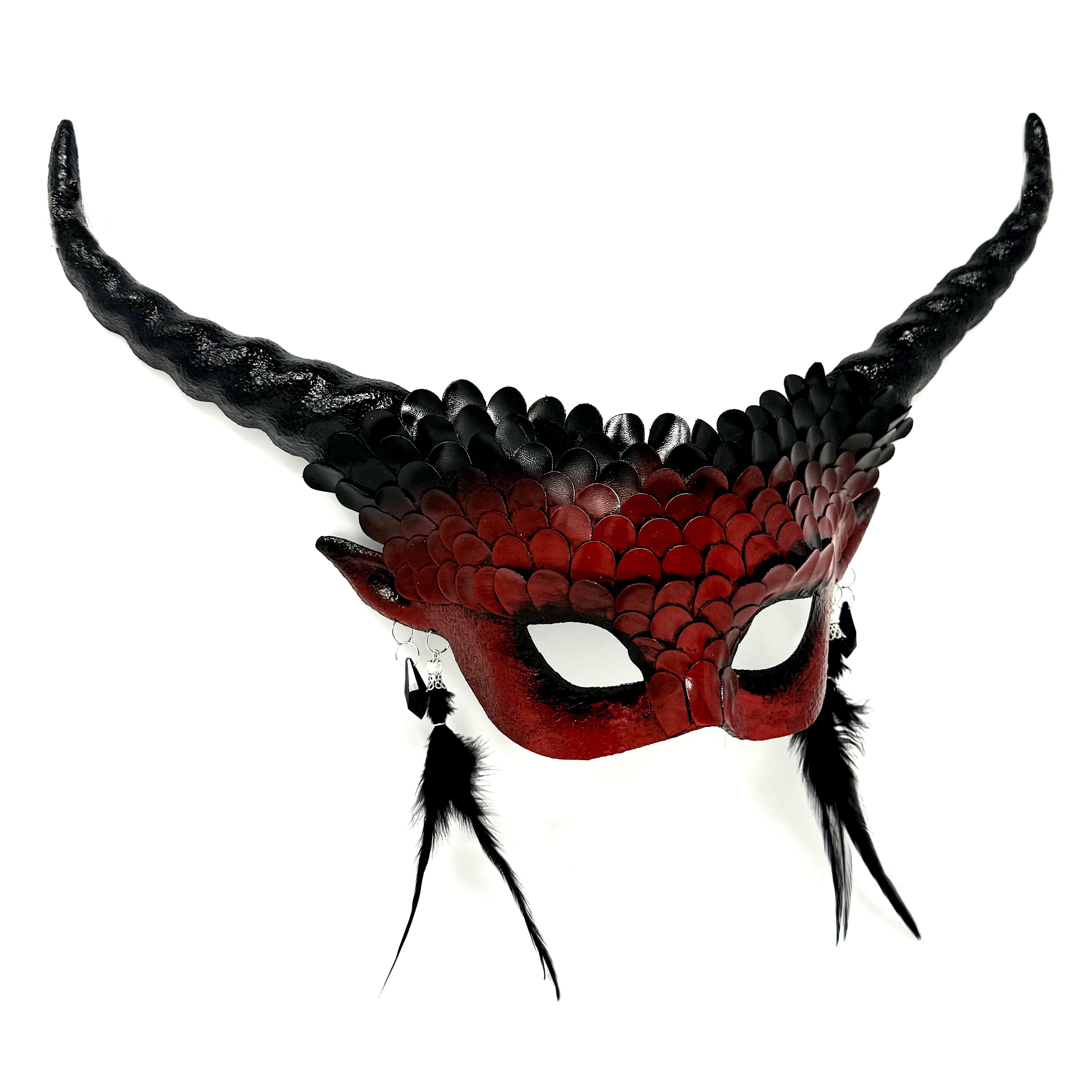 Couples Masquerade Masks, Men Women Devil Demon Goat Horn Costume Party Mask For Halloween Cosplay